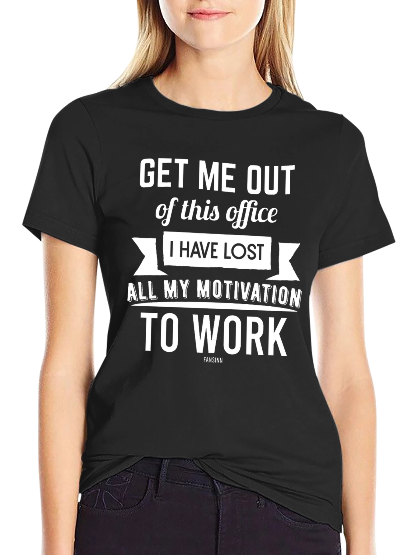 Black Funny Motivation Lost Work T-Shirt view 2