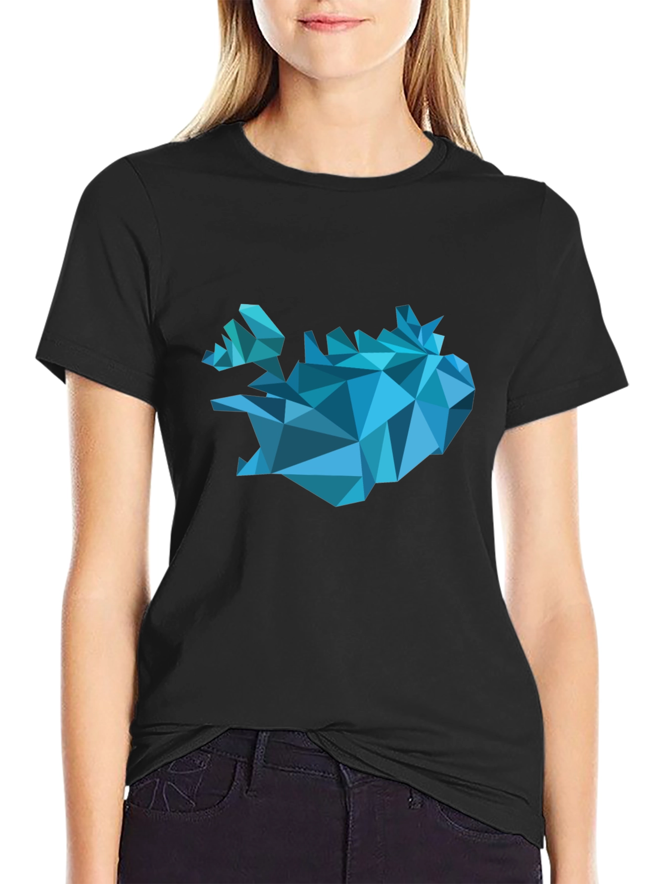 Black Geometric Iceland T-Shirt - Modern Graphic Tee view 2