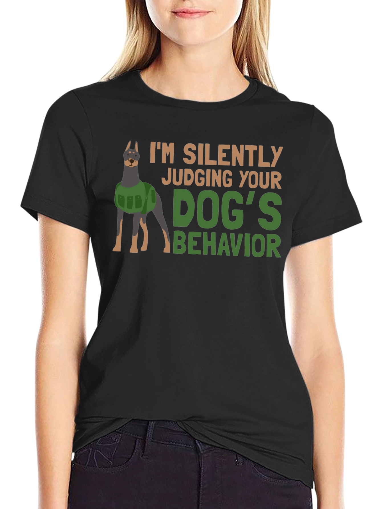 Black Dog Behavior T-Shirt - Judging You Silently! view 2