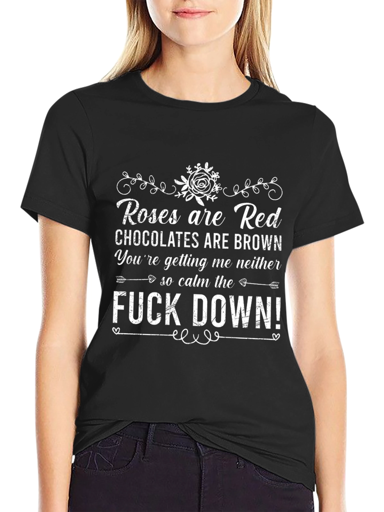 Black Roses Are Red T-Shirt - Funny Sarcastic Tee view 2