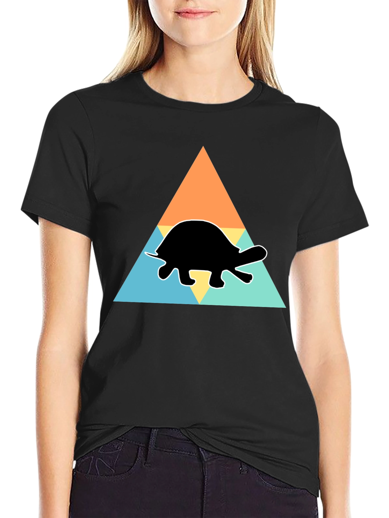 Black Turtle Graphic Tee: Retro Style Shirt view 2