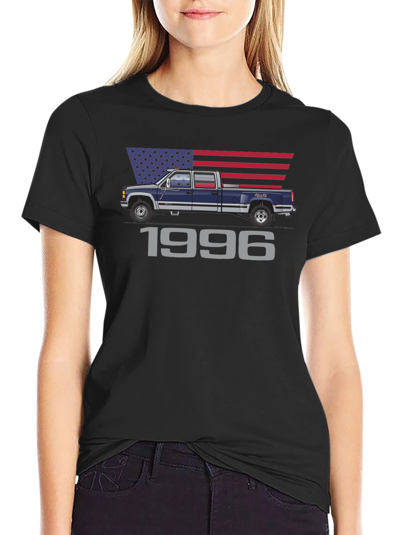 Black 1996 American Truck Graphic T-Shirt view 2