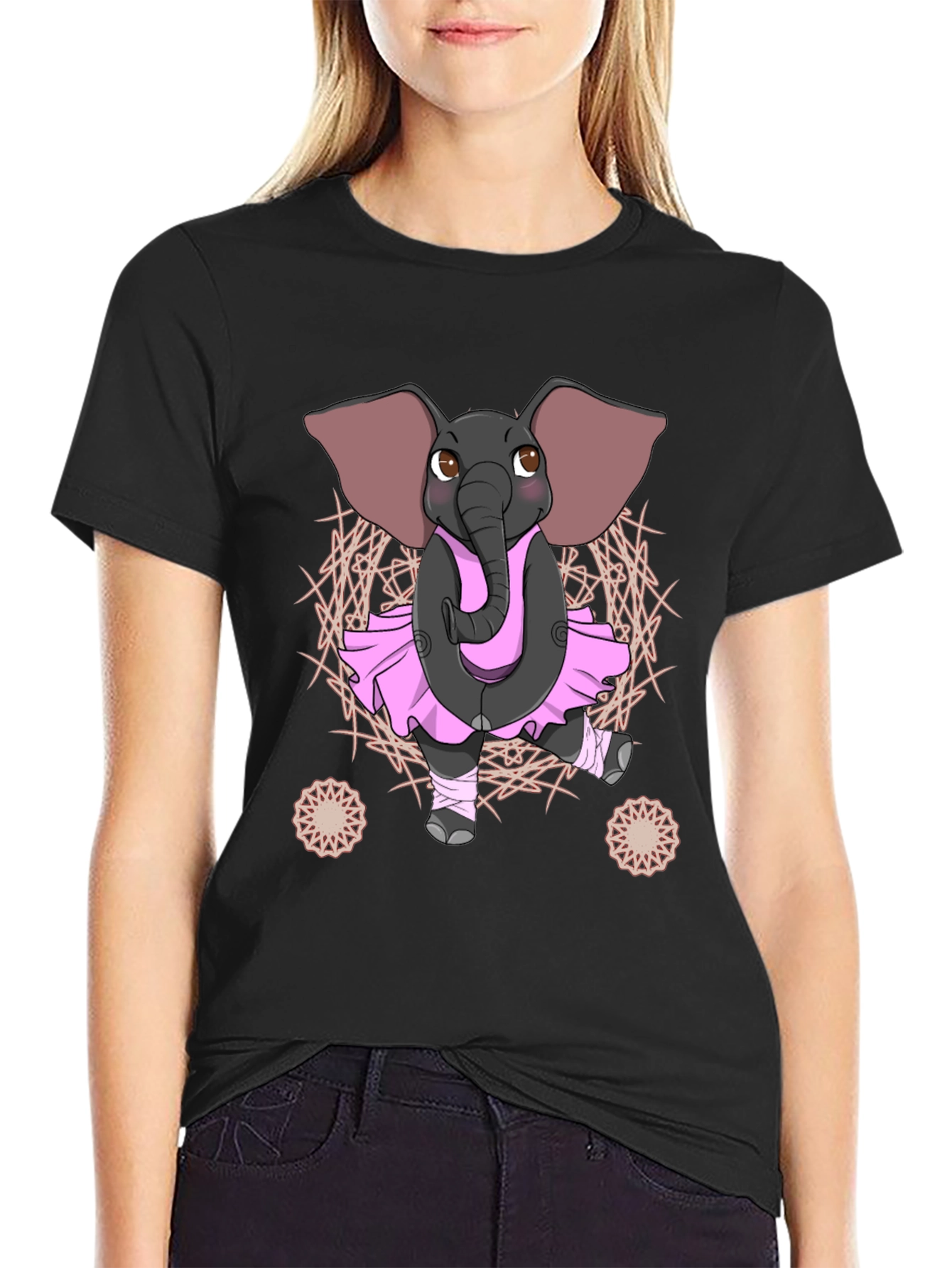 Black Elephant Ballerina T-Shirt - Men's Graphic Tee view 2