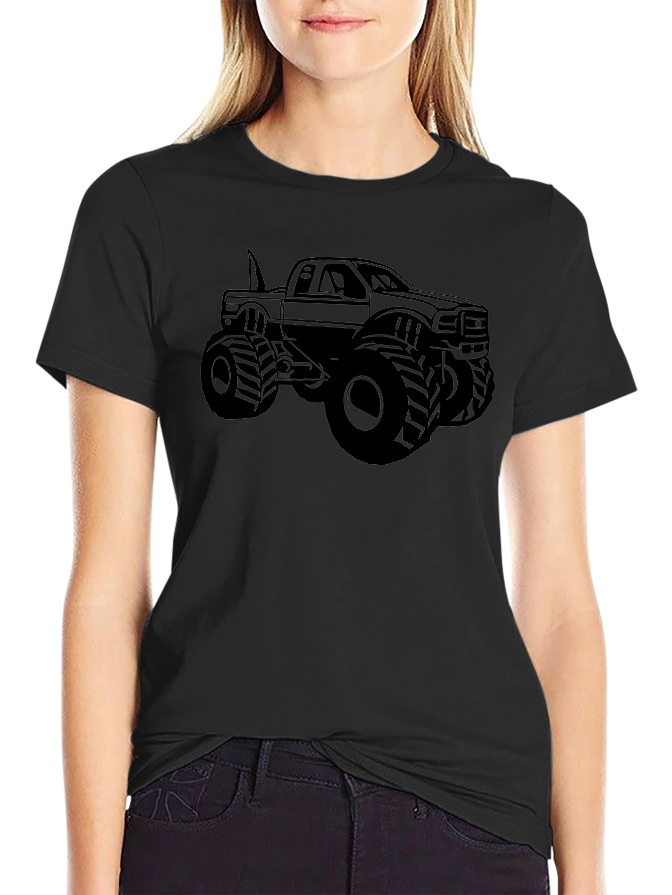 Black Monster Truck Graphic Tee - Black view 2