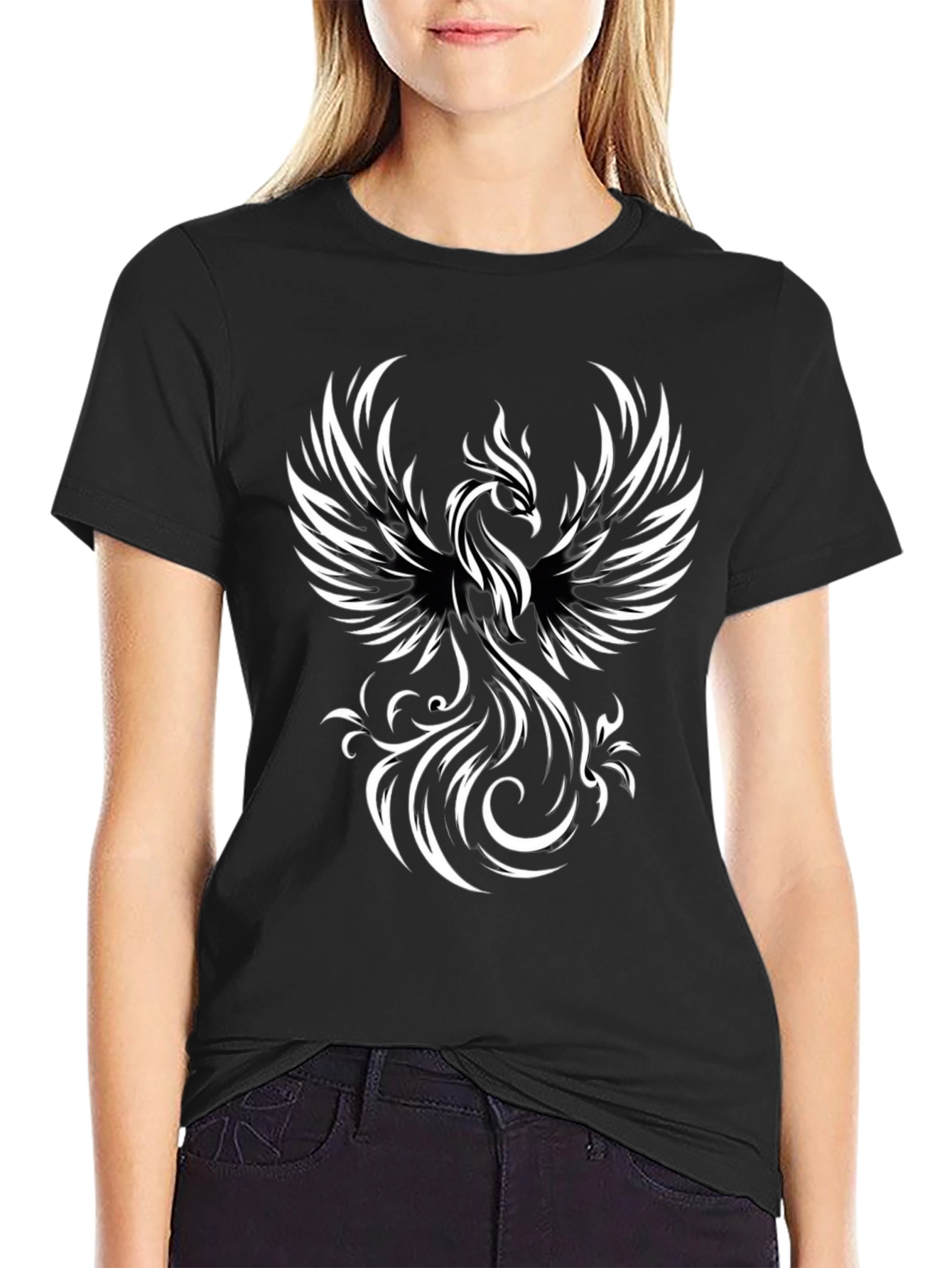 Black Phoenix Graphic Black T-Shirt view 2