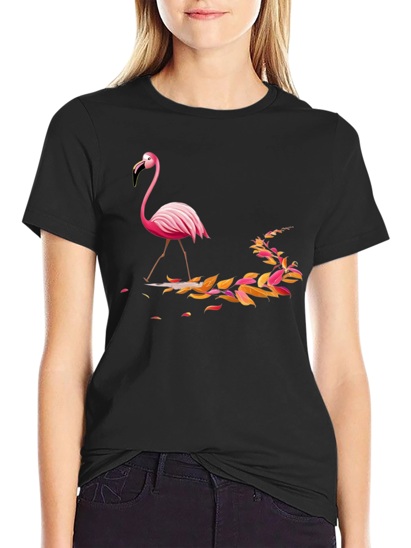 Black Flamingo Graphic Tee - Casual Style view 2