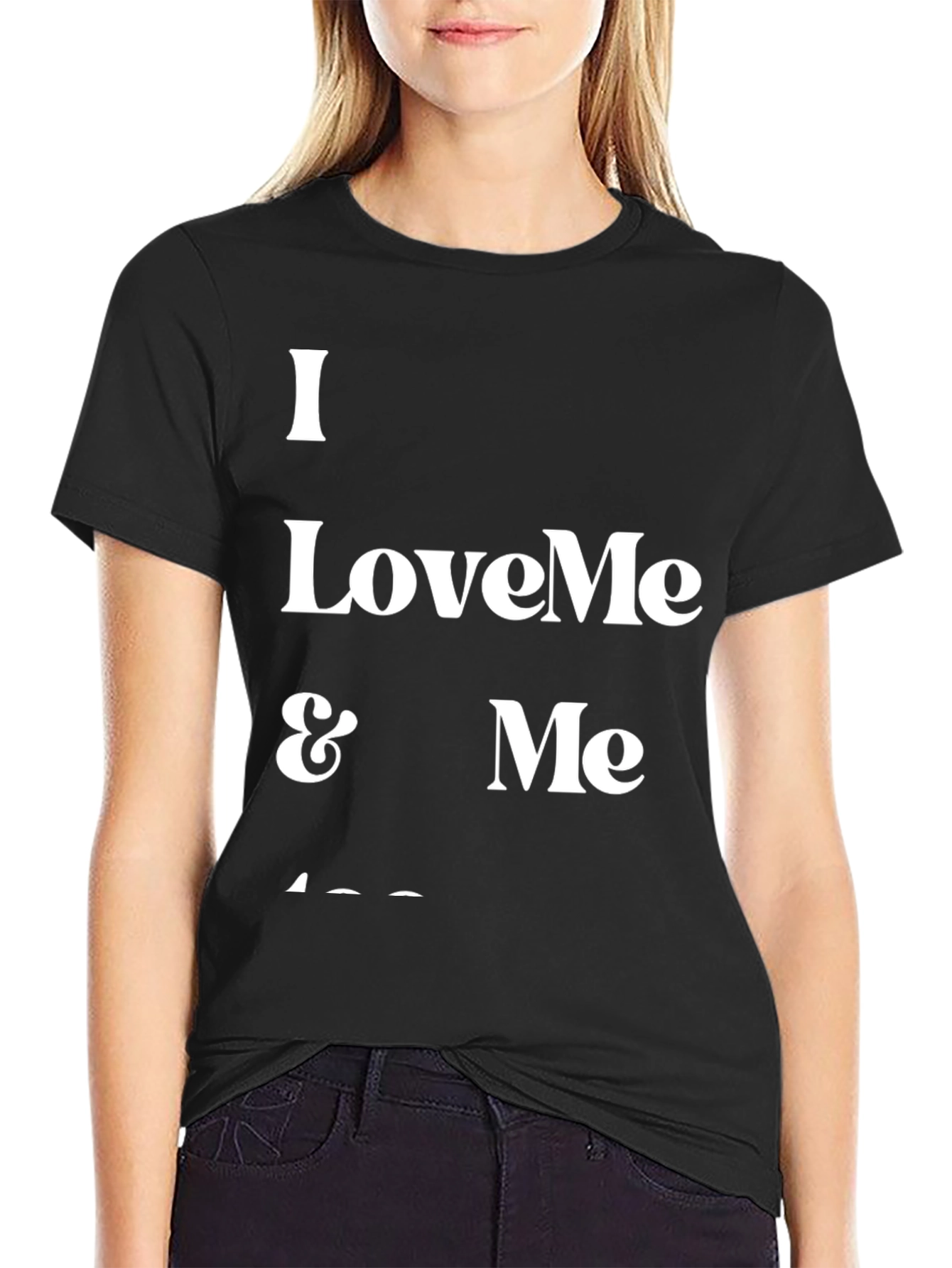 Black I Love Me T-Shirt - Black Graphic Tee view 2