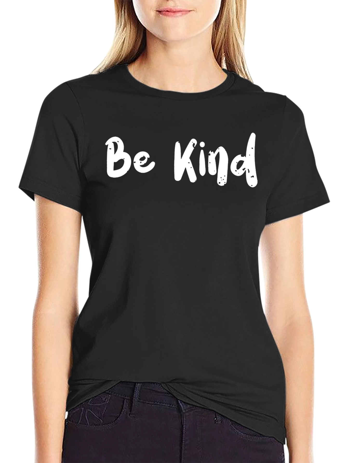 Black Be Kind Black T-Shirt, Inspirational Graphic Tee view 2
