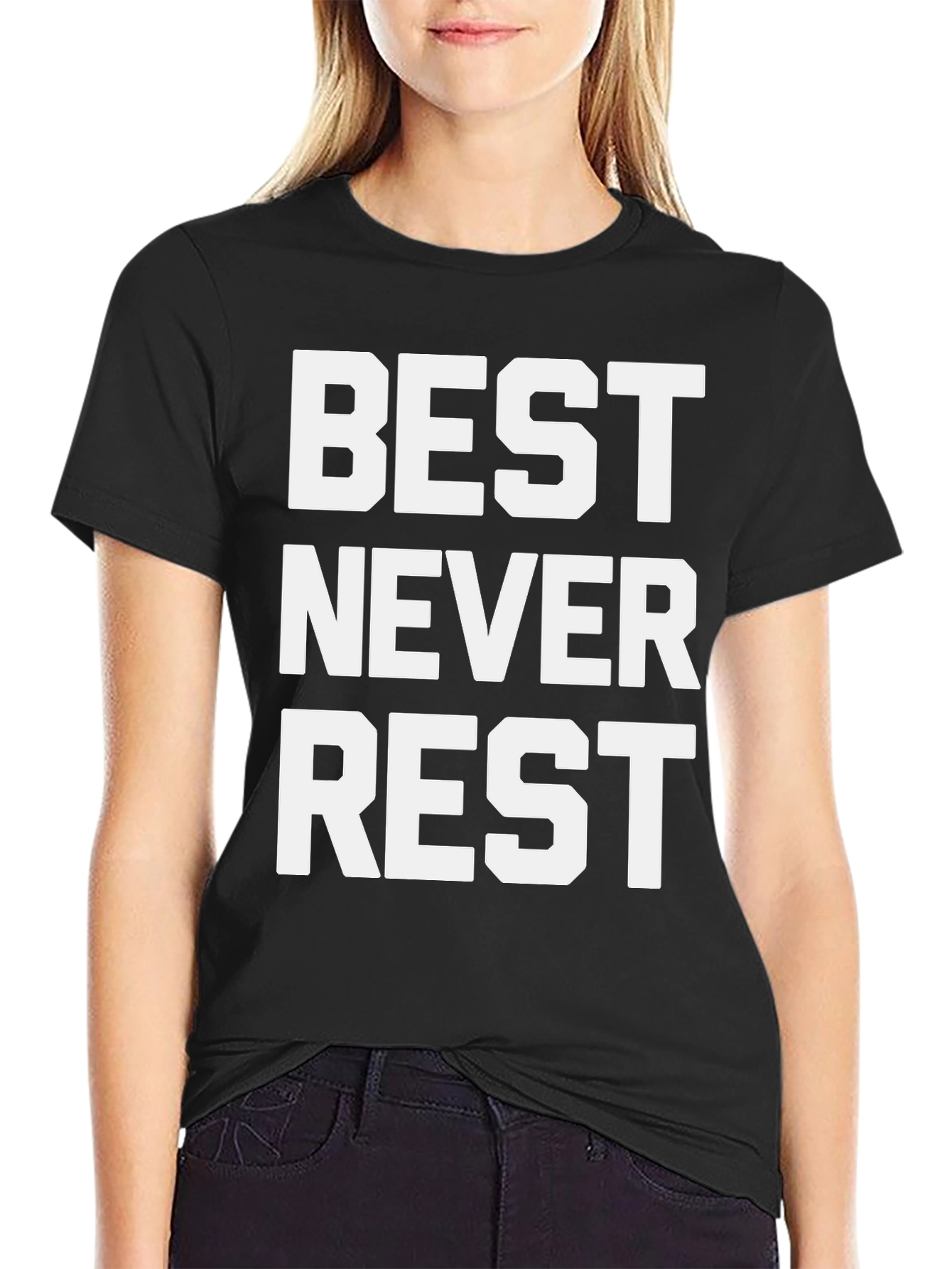 Black Best Never Rest Graphic Tee - Black Cotton view 2