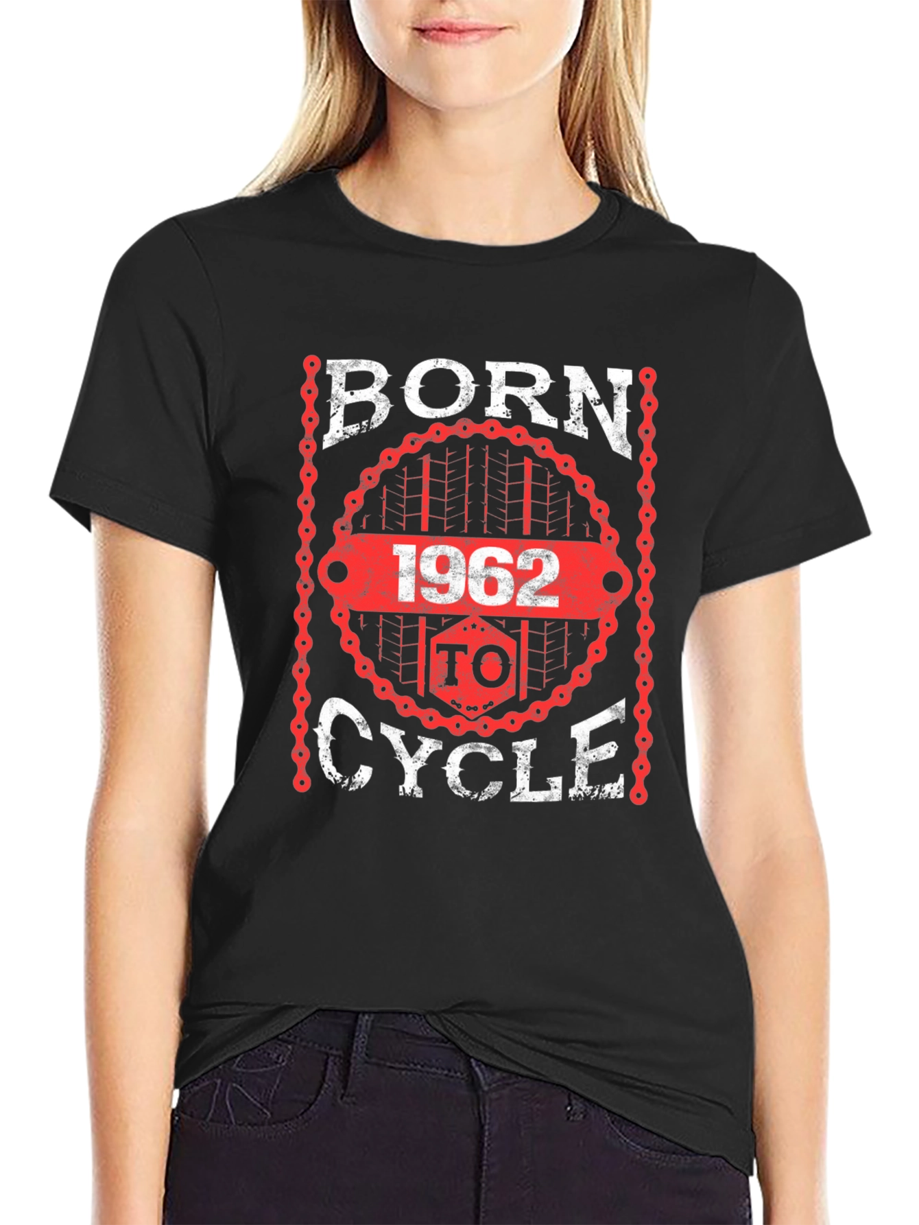 Black Born in 1962 to Cycle Black T-Shirt view 2