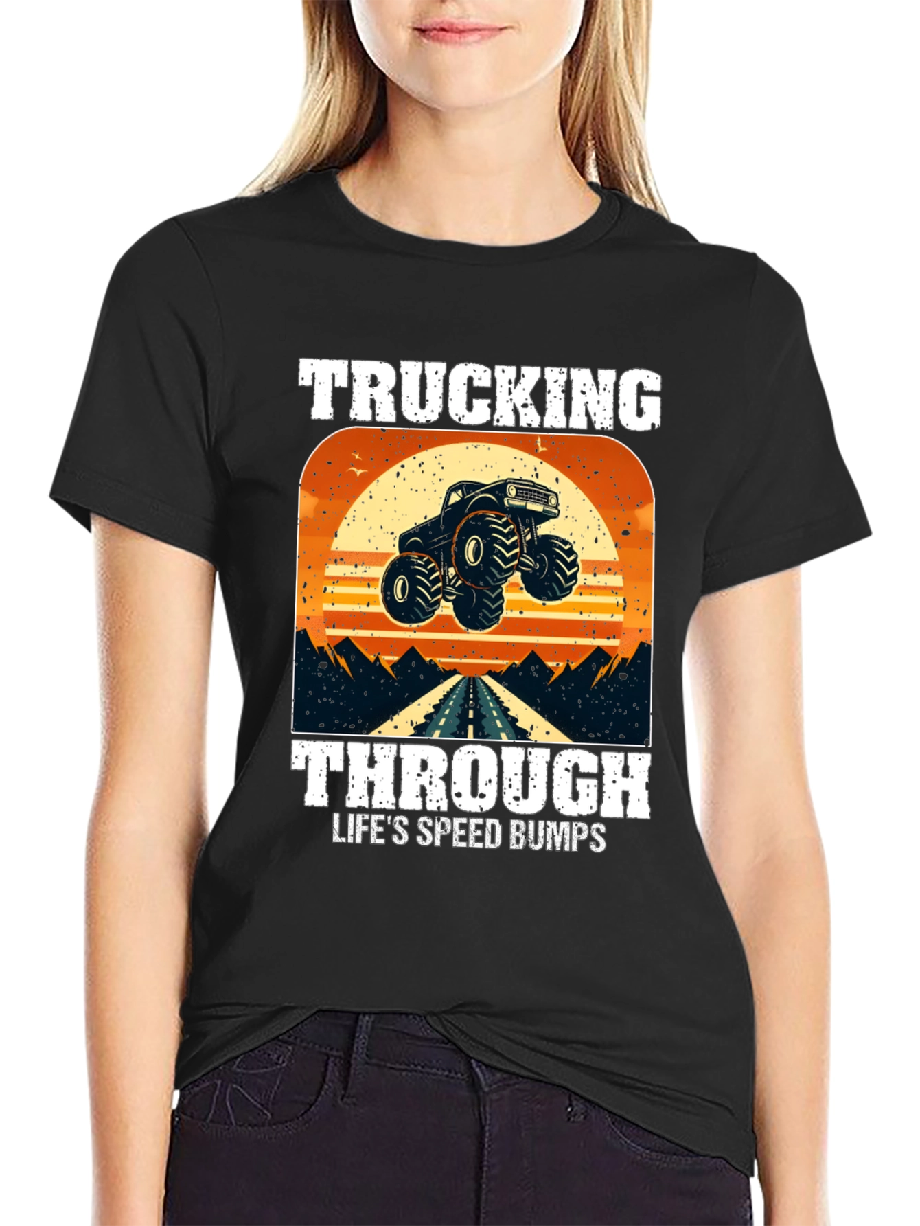 Black Trucking Through Life T-Shirt view 2