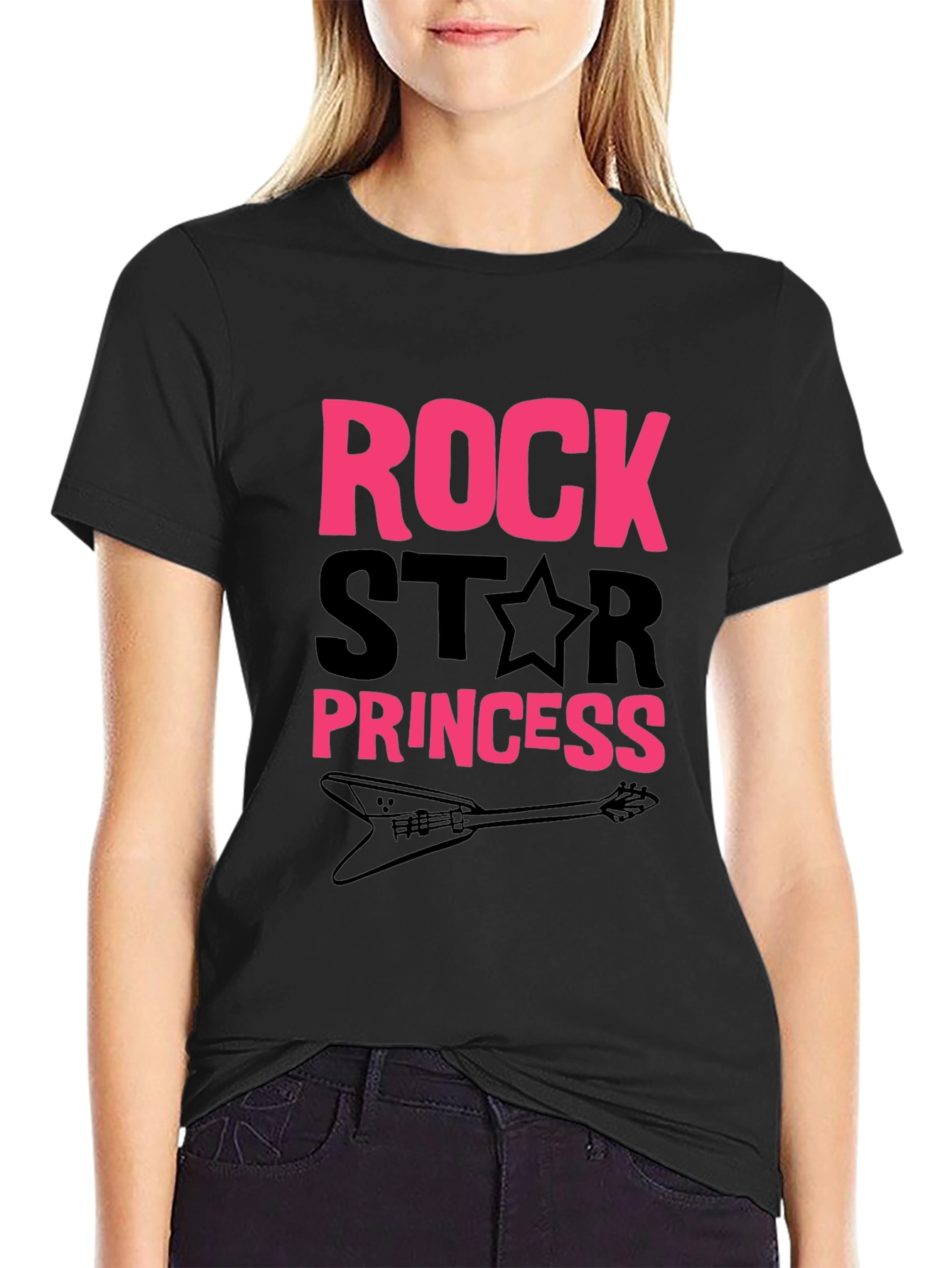 Black Rock Star Princess Graphic T-Shirt view 2