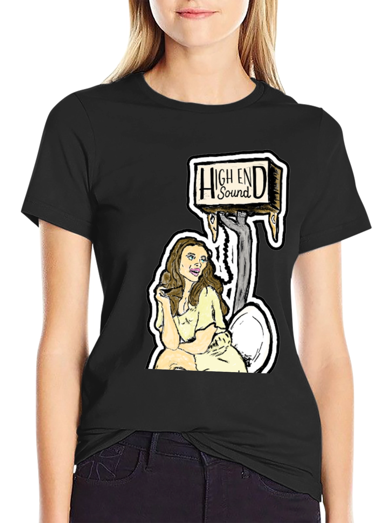 Black High End Sound T-Shirt - Funny Graphic Tee view 2