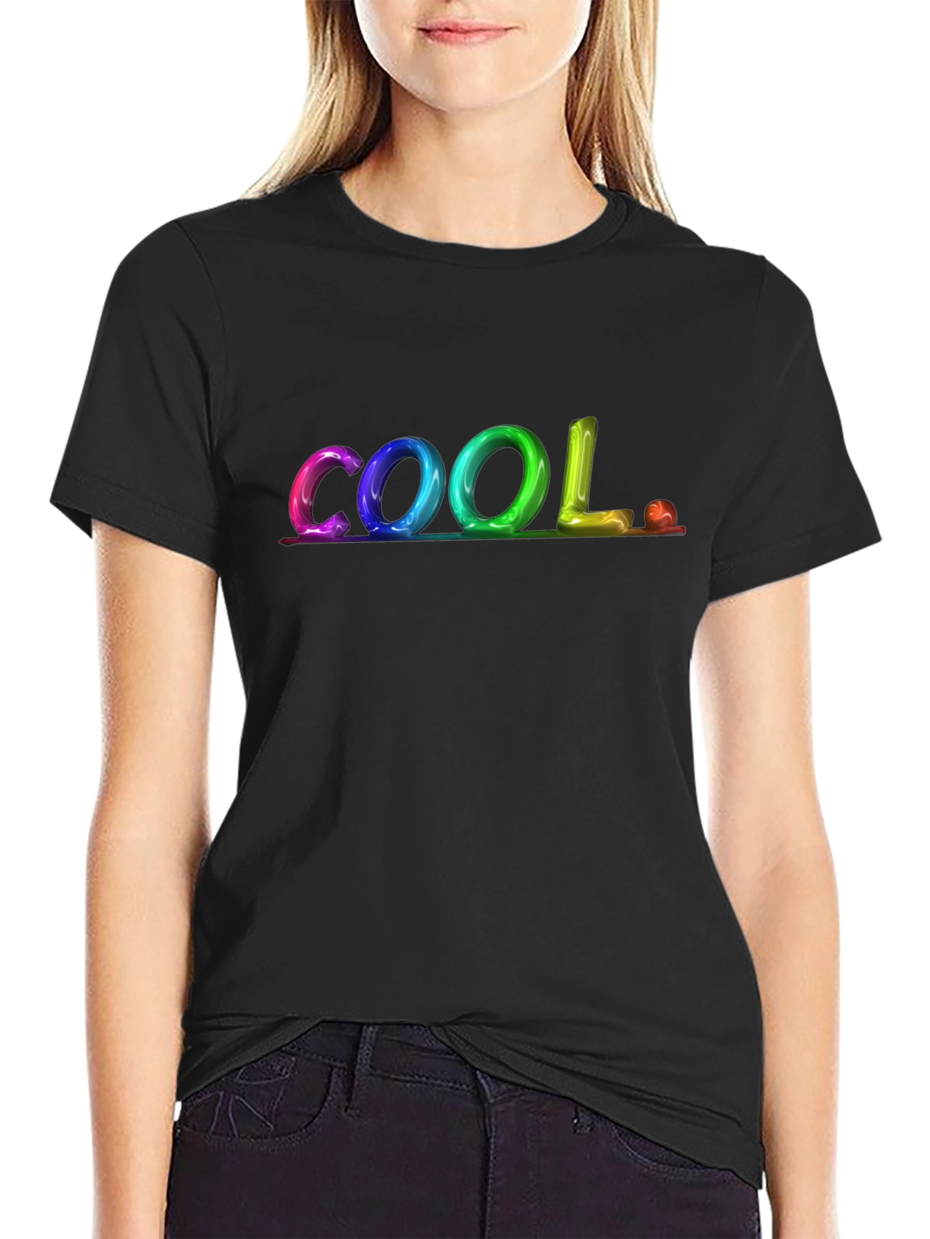Black Cool Graphic Print Black T-Shirt view 2