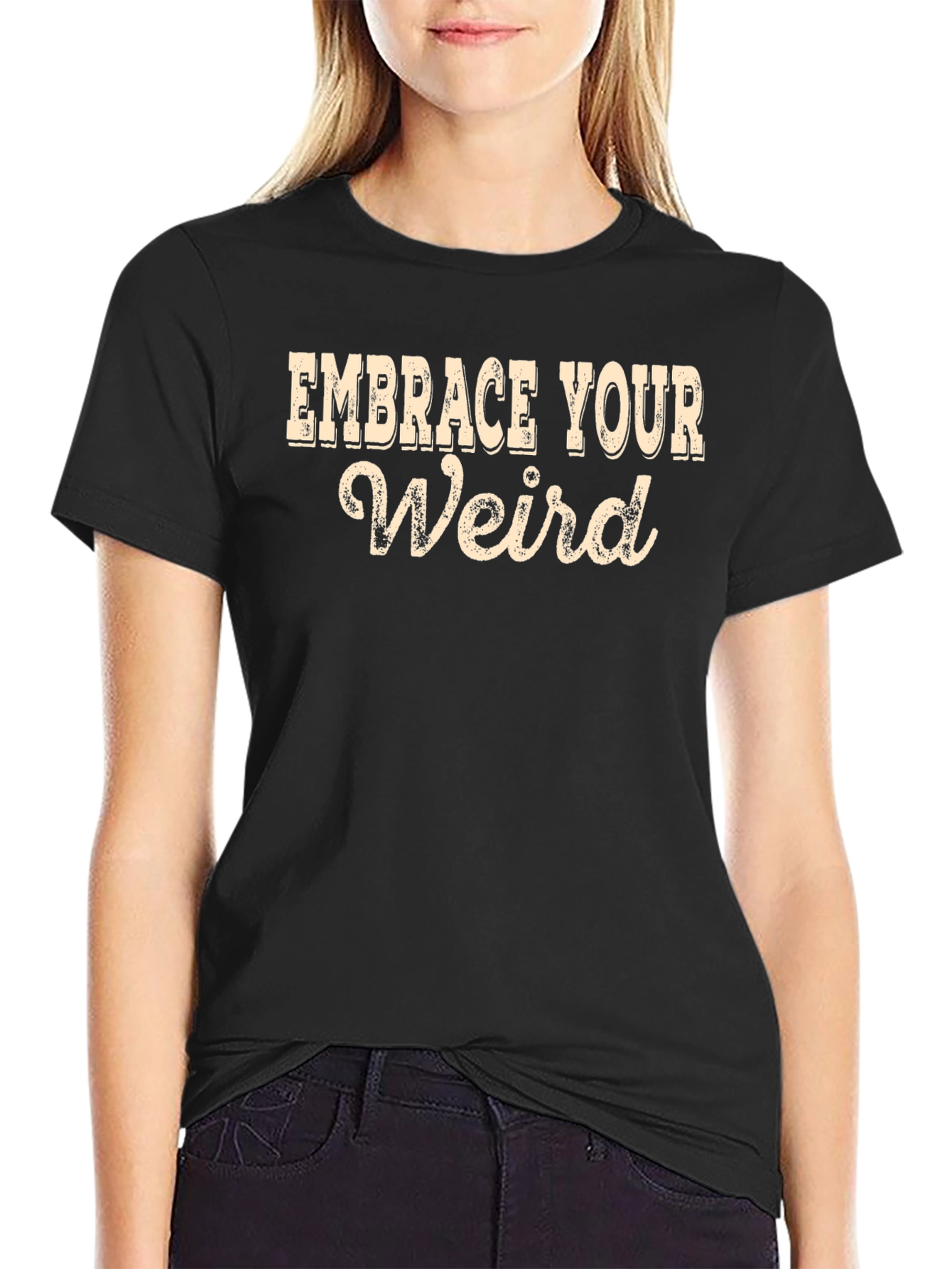 Black Embrace Your Weird Graphic T-Shirt view 2