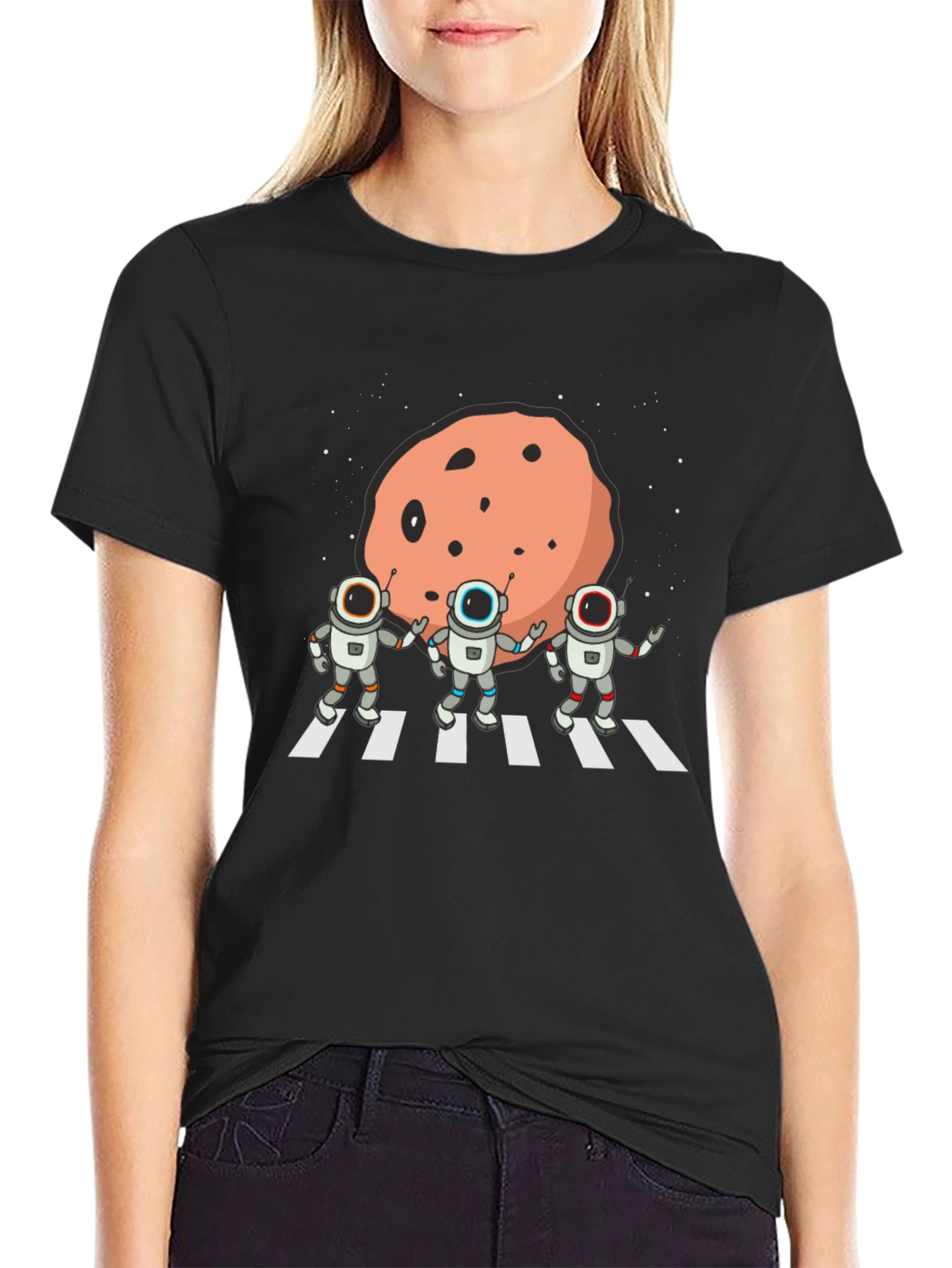 Black Astronaut Abbey Road T-Shirt - Space Rock Crossing view 2