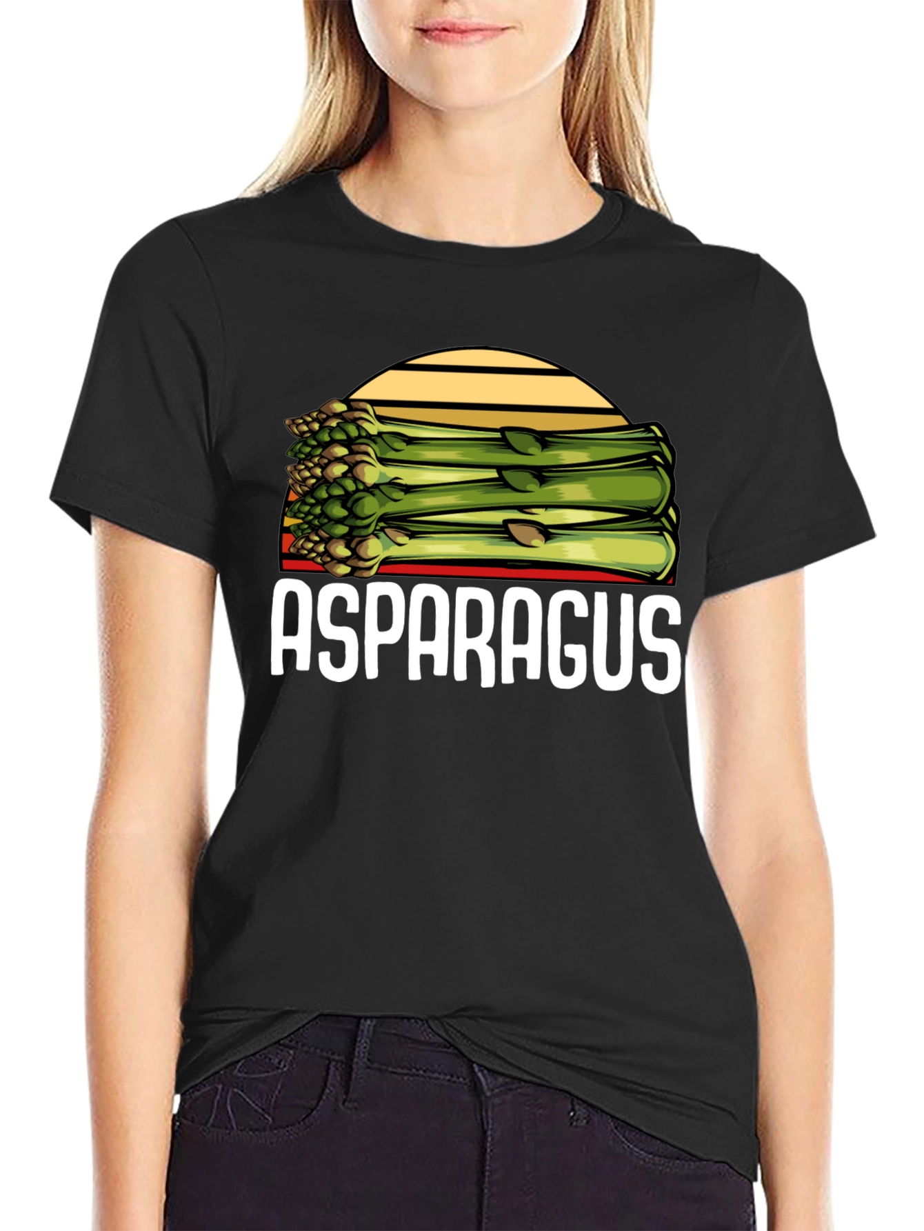 Black Asparagus Graphic Tee - Funny Foodie T-Shirt view 2