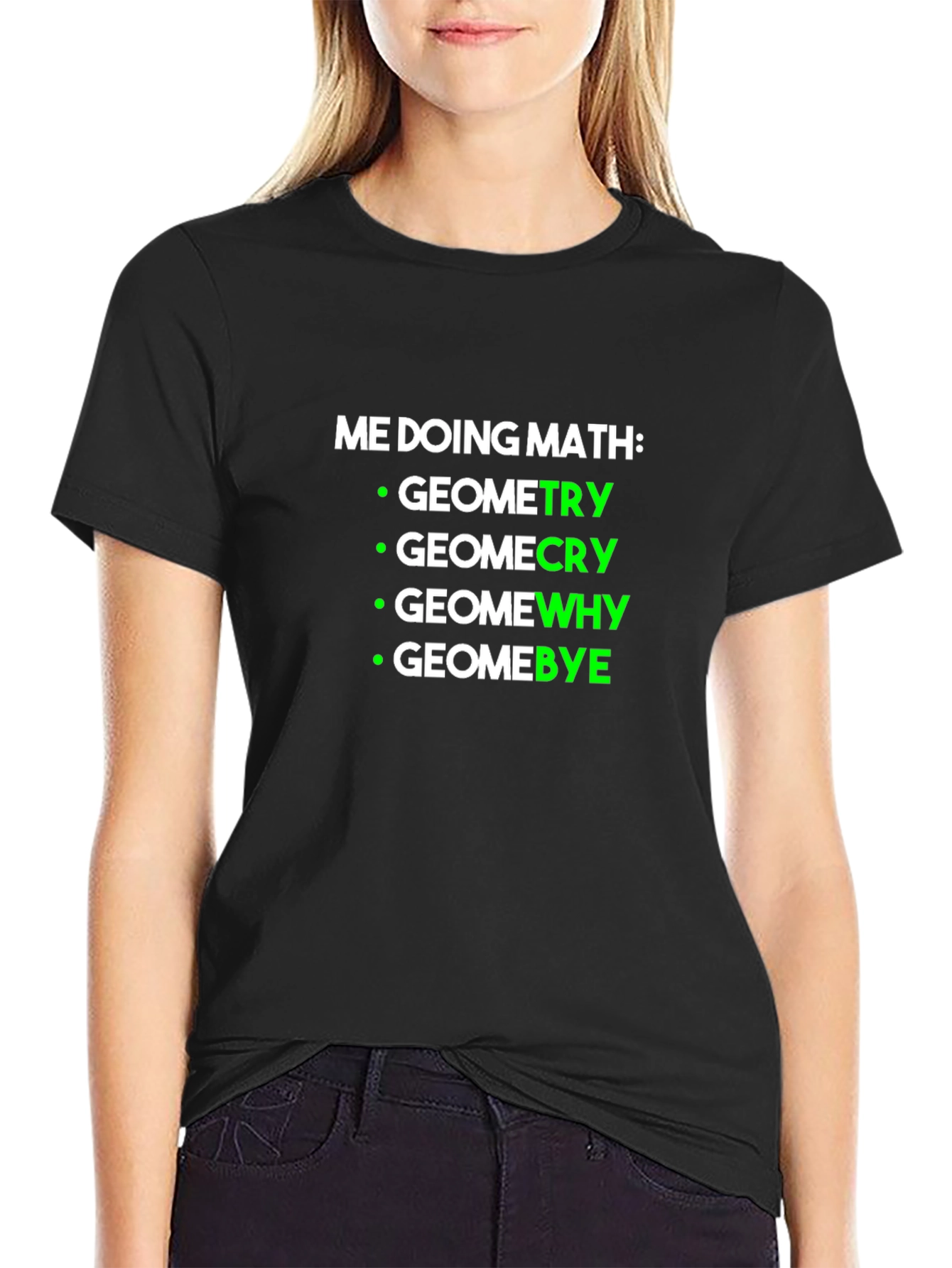 Black Math Humor Geometry T-Shirt view 2