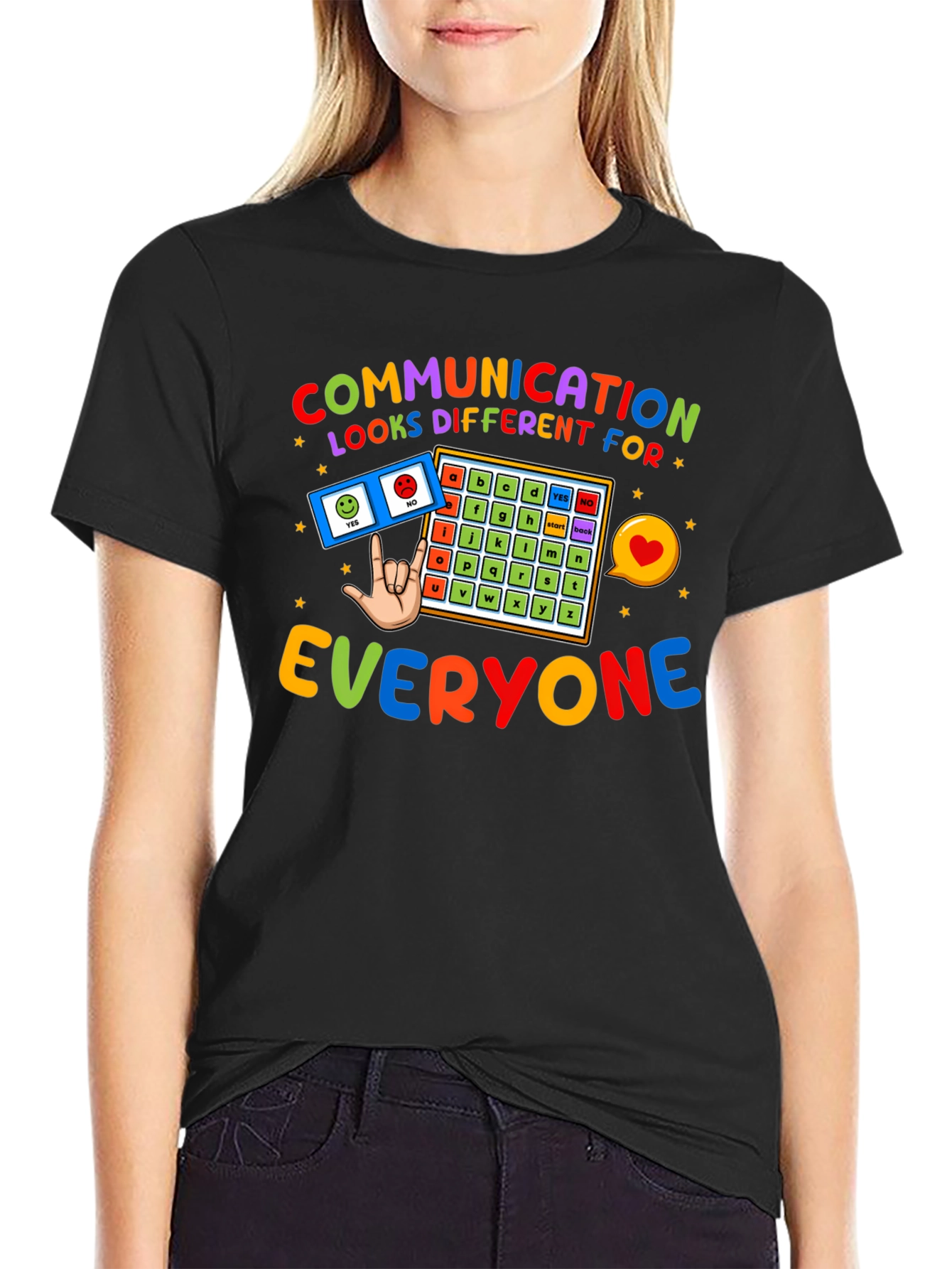 Black Communication Looks Different T-Shirt view 2