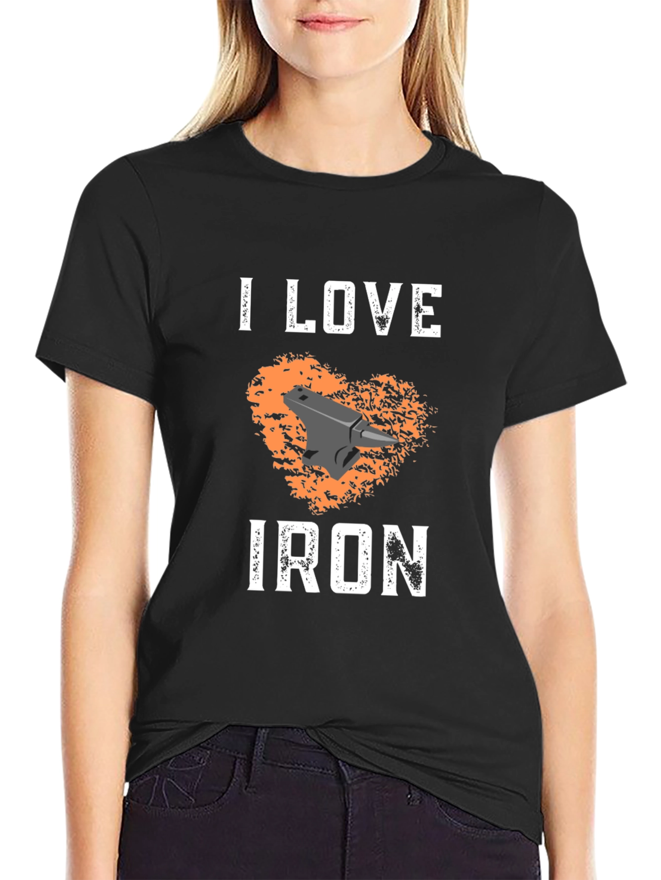 Black I Love Iron Black T-Shirt - Forging & Blacksmithing view 2
