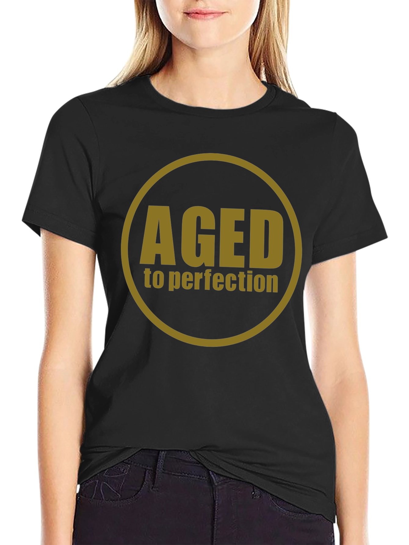 Black Aged to Perfection Black Graphic Tee view 2