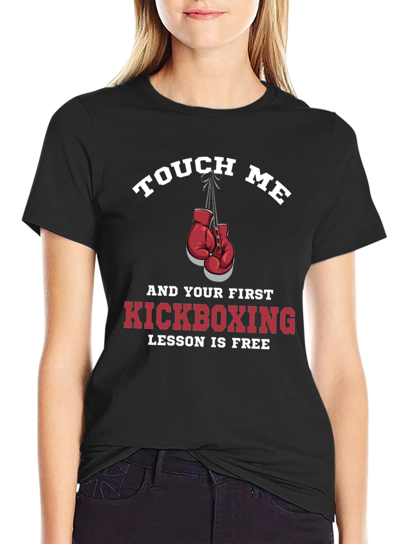 Black Touch Me Kickboxing Lesson T-Shirt view 2