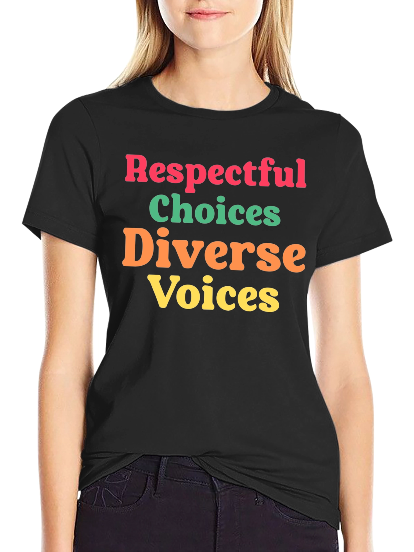 Black Respectful Choices T-Shirt view 2