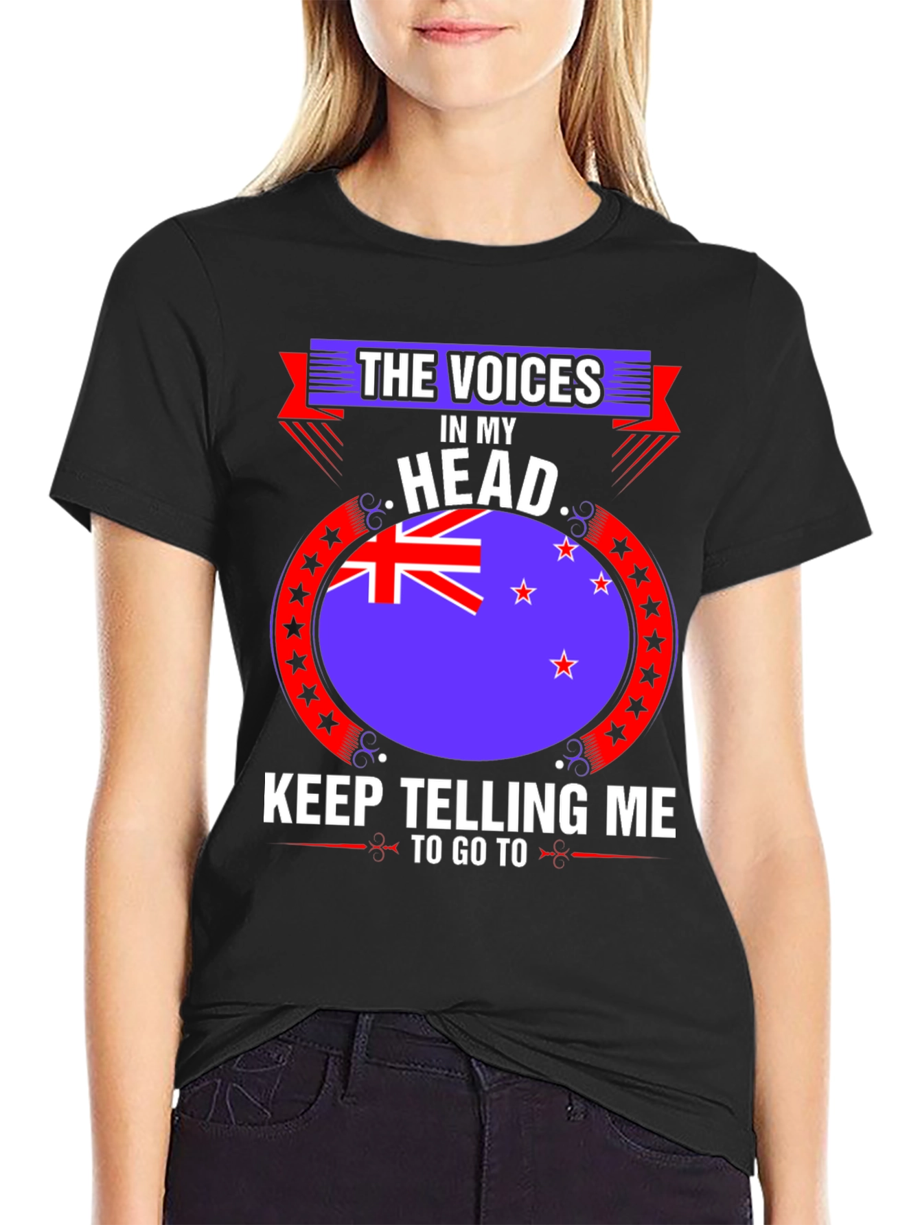 Black Voices In My Head T-Shirt - New Zealand view 2