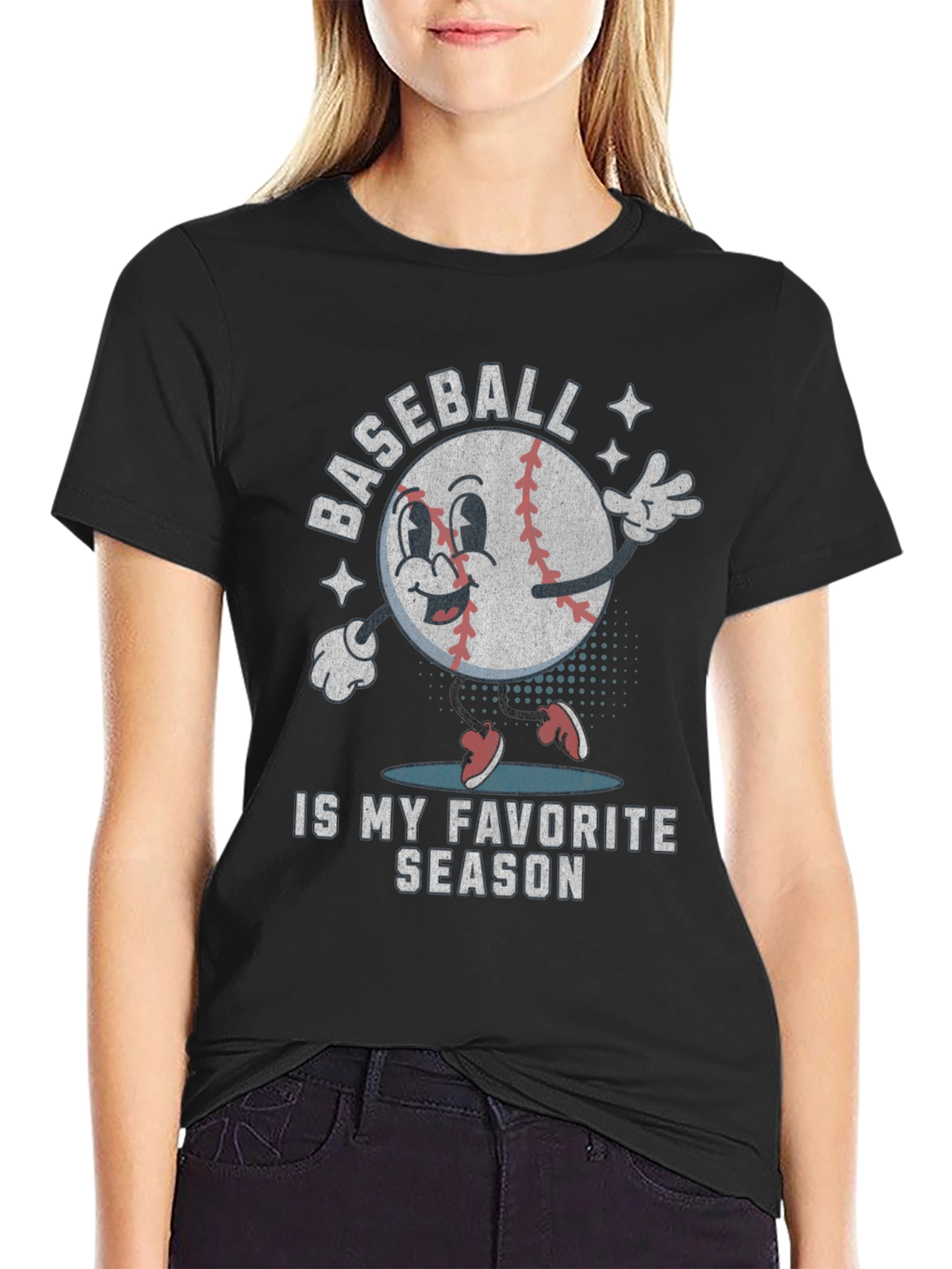 Black Baseball My Favorite Season Graphic Tee view 2