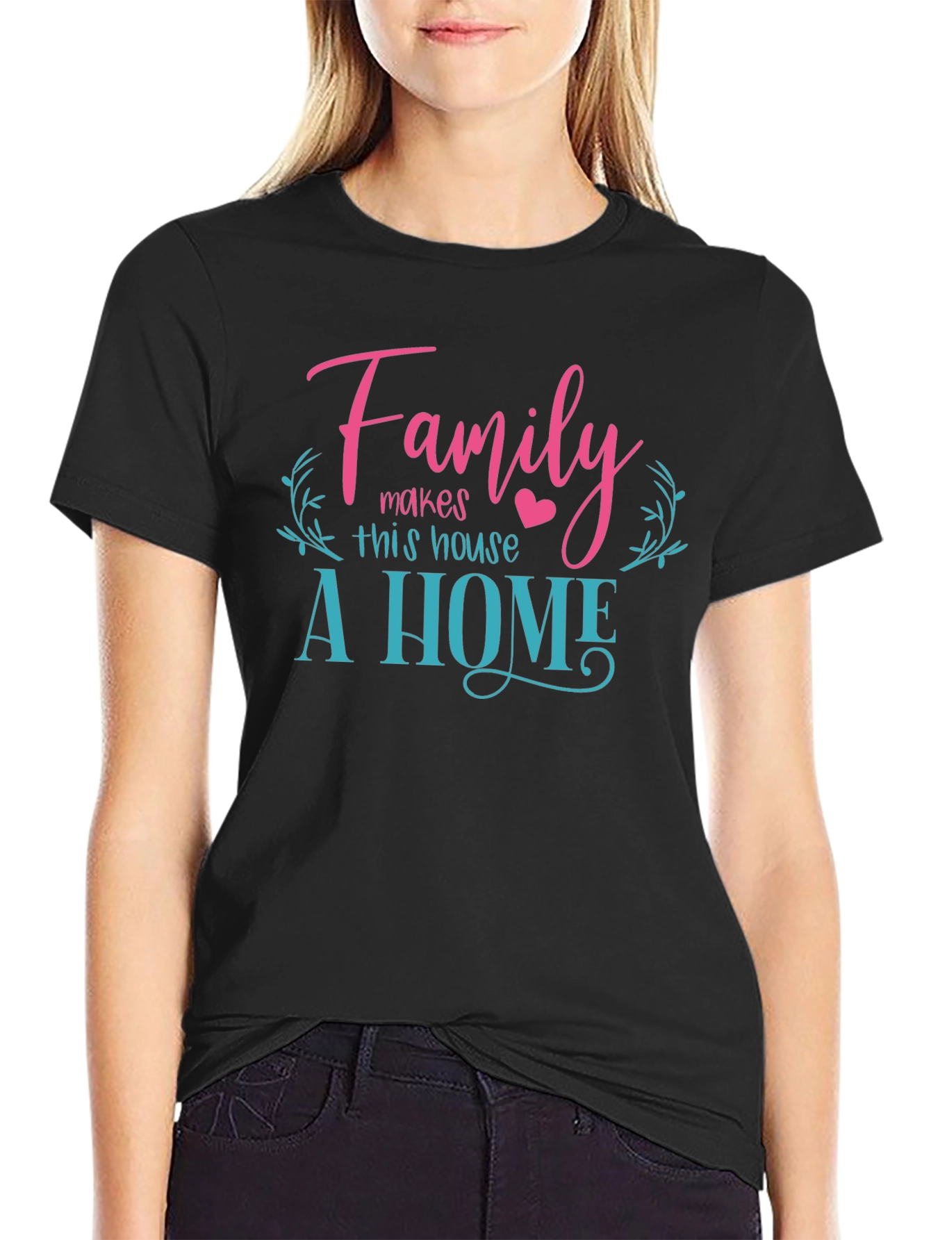 Black Family Makes A Home Graphic Tee - Soft Cotton Blend view 2