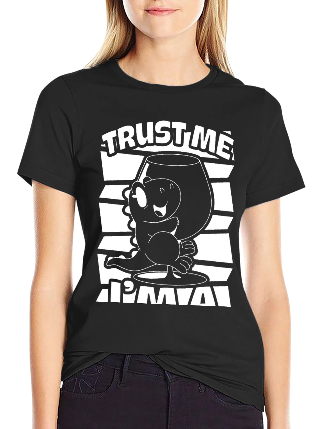 Black Trust Me I'm a Dino T-Shirt view 2