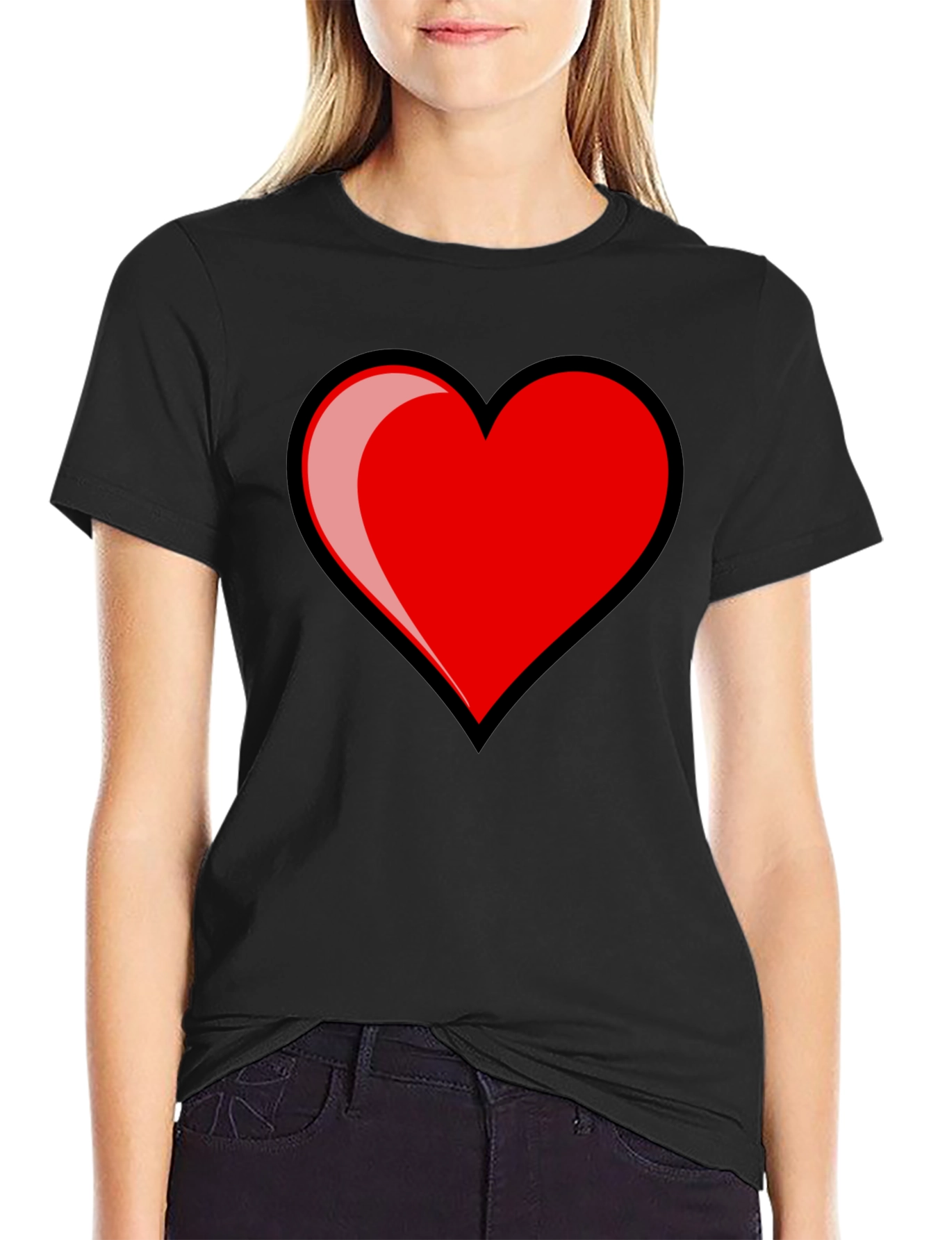 Black Heart Graphic Black T-Shirt view 2