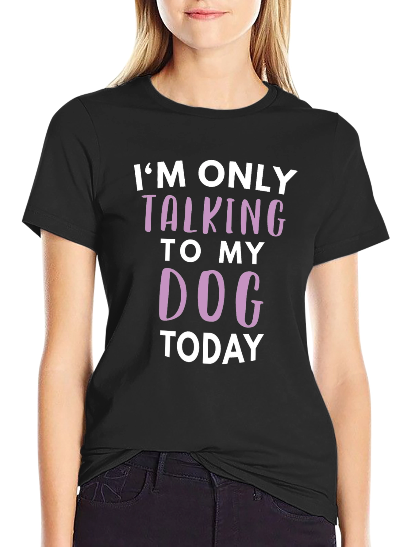 Black Dog Lover T-Shirt - Talking to My Dog Today view 2