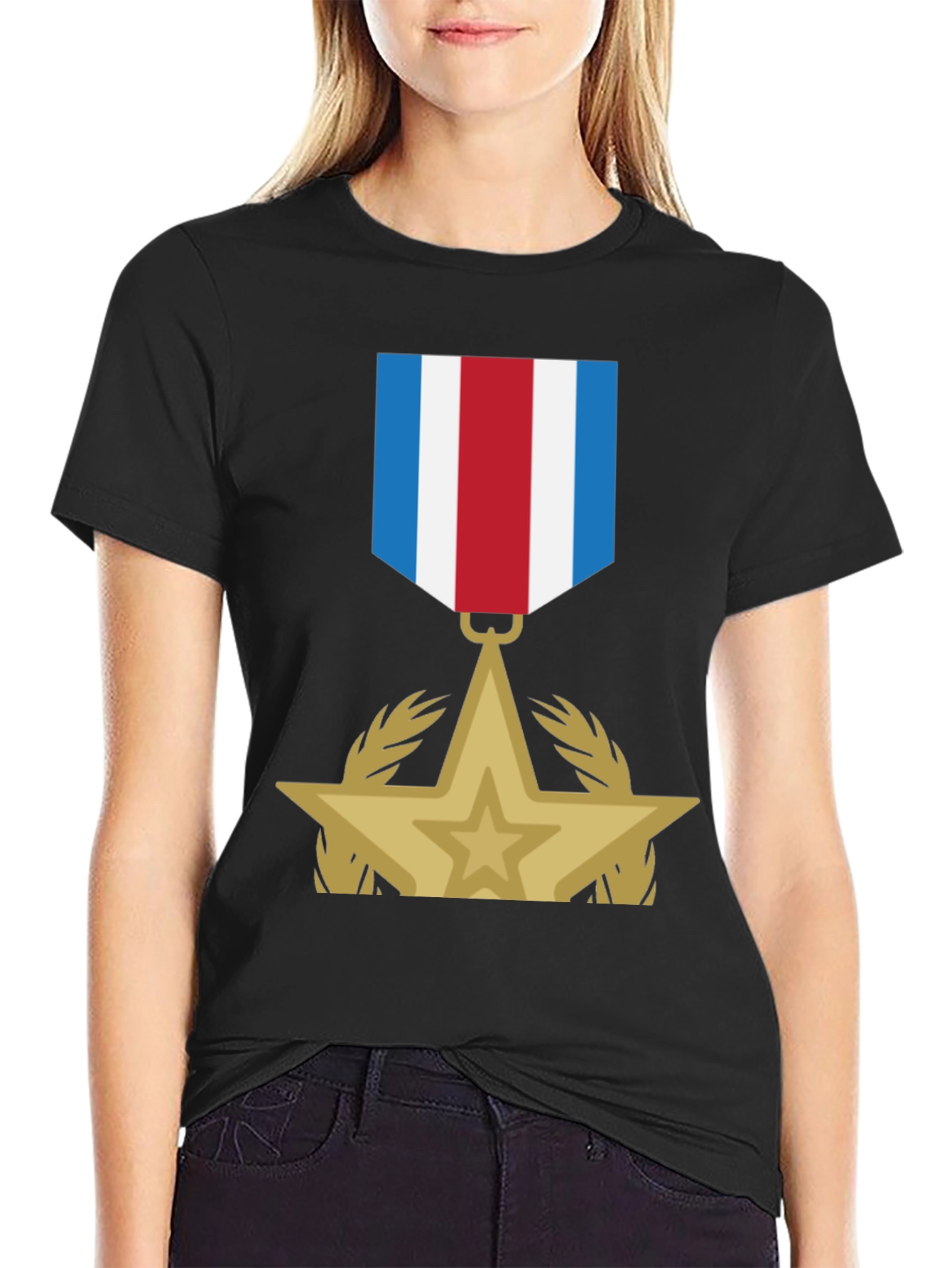 Black Valor Medal Graphic Tee - Men's Black T-Shirt view 2