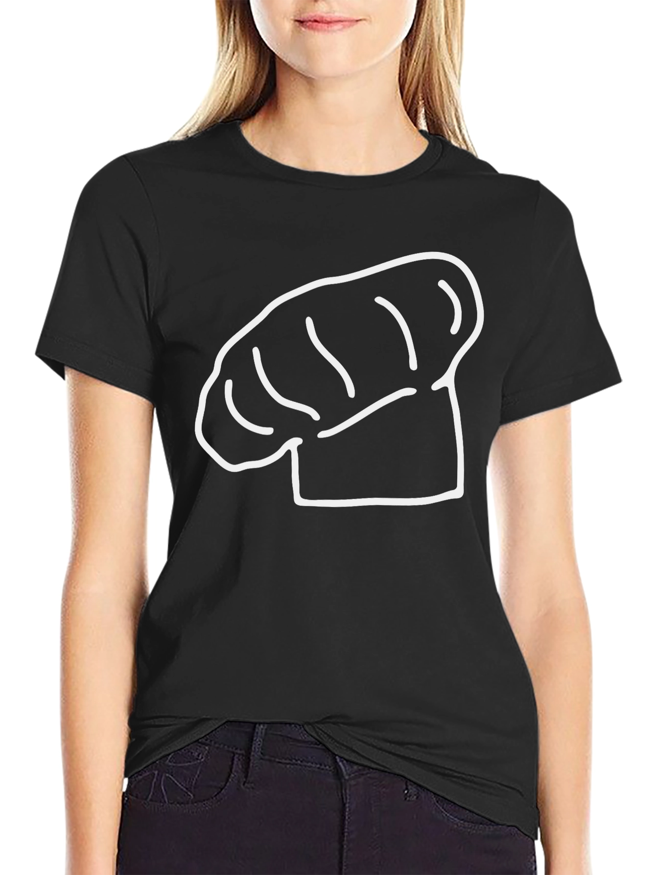 Black Chef Hat Graphic Black Tee - Culinary Style view 2