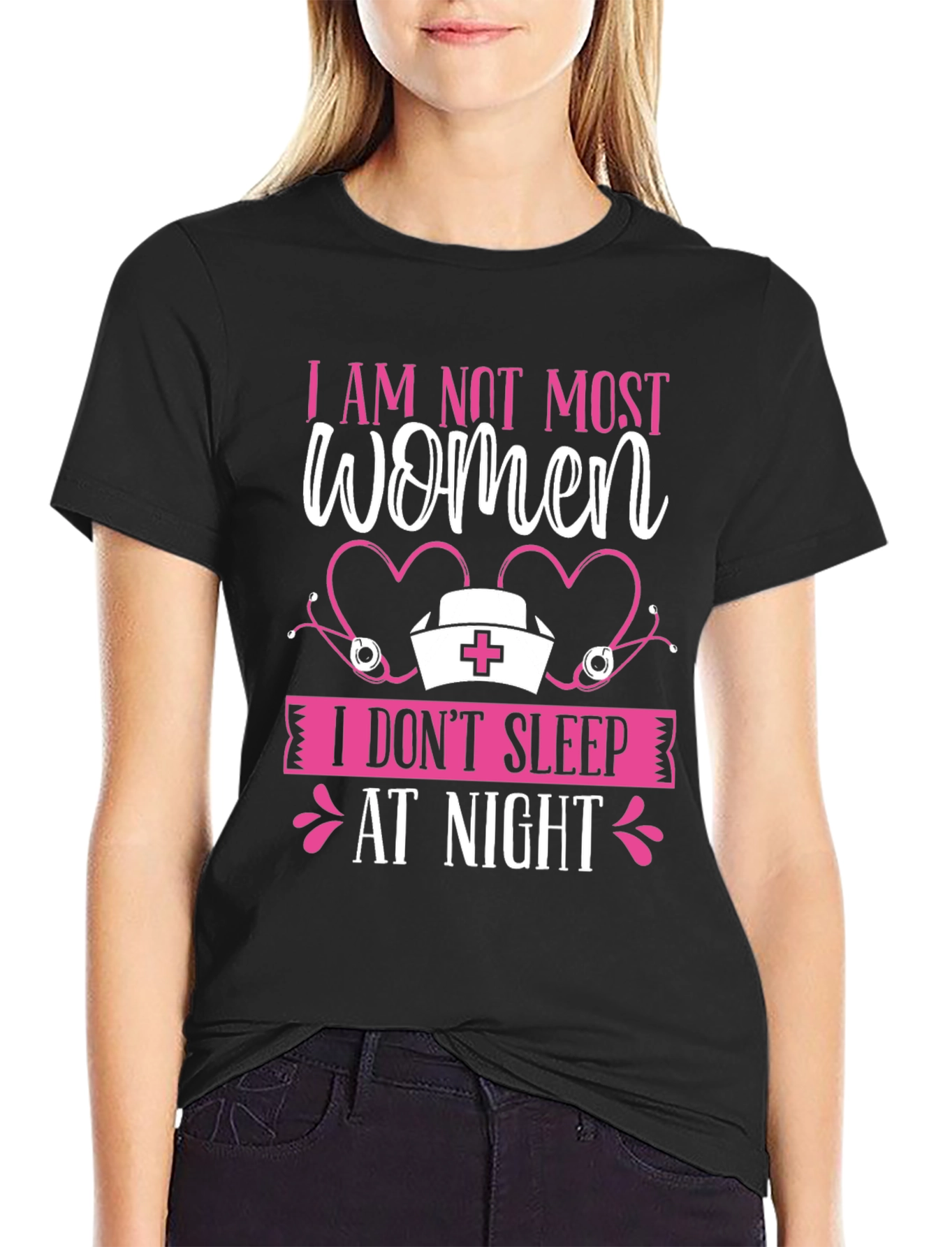 Black I AM NOT MOST WOMEN T-Shirt view 2