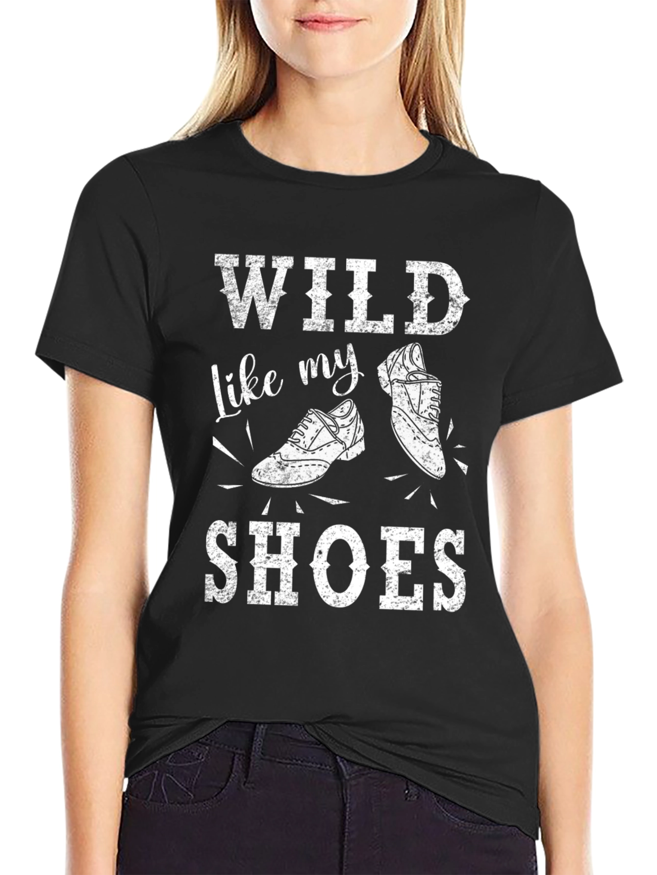 Black Wild Like My Shoes Graphic Tee - Novelty T-Shirt view 2