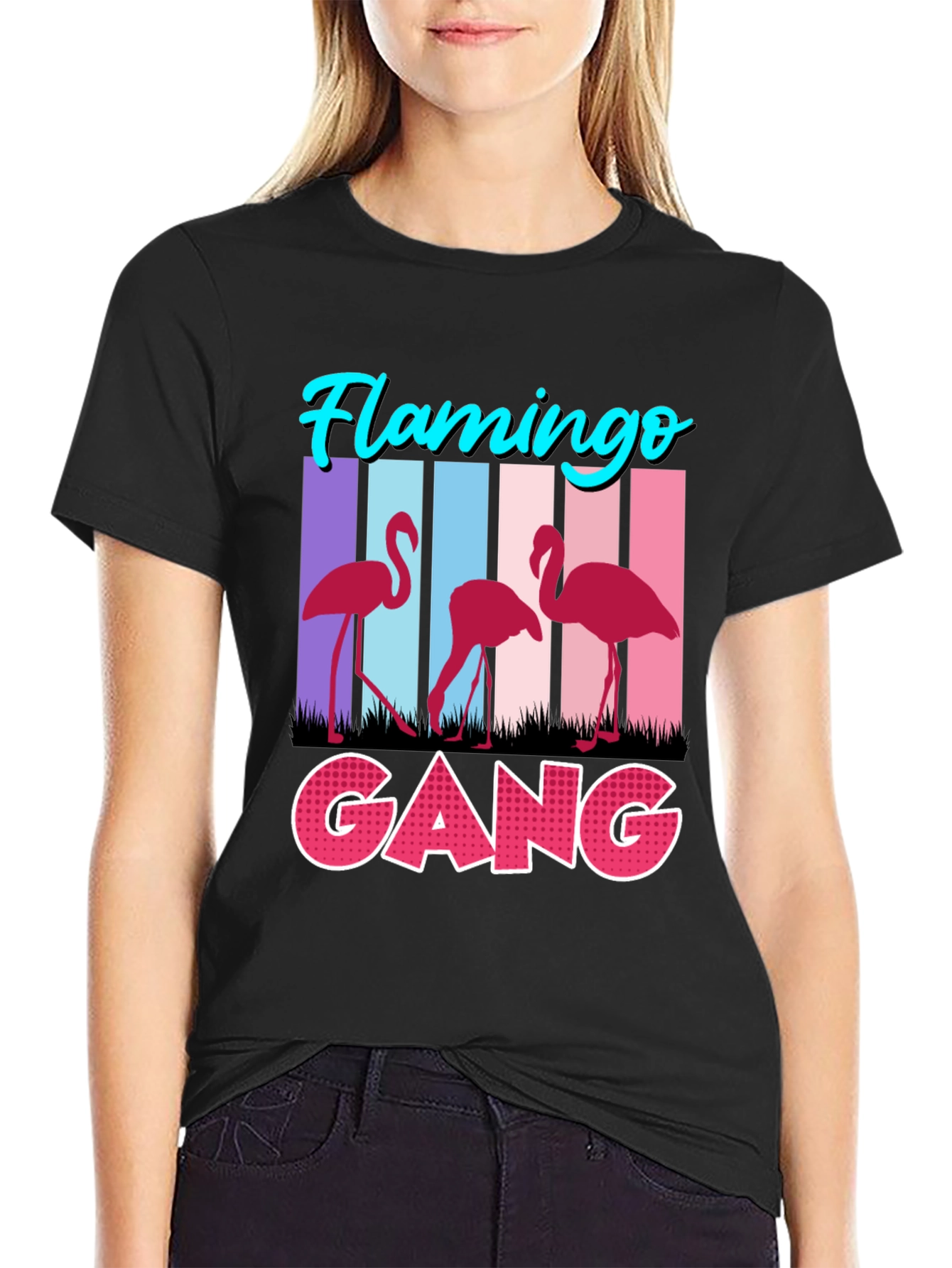Black Flamingo Gang Graphic Tee view 2