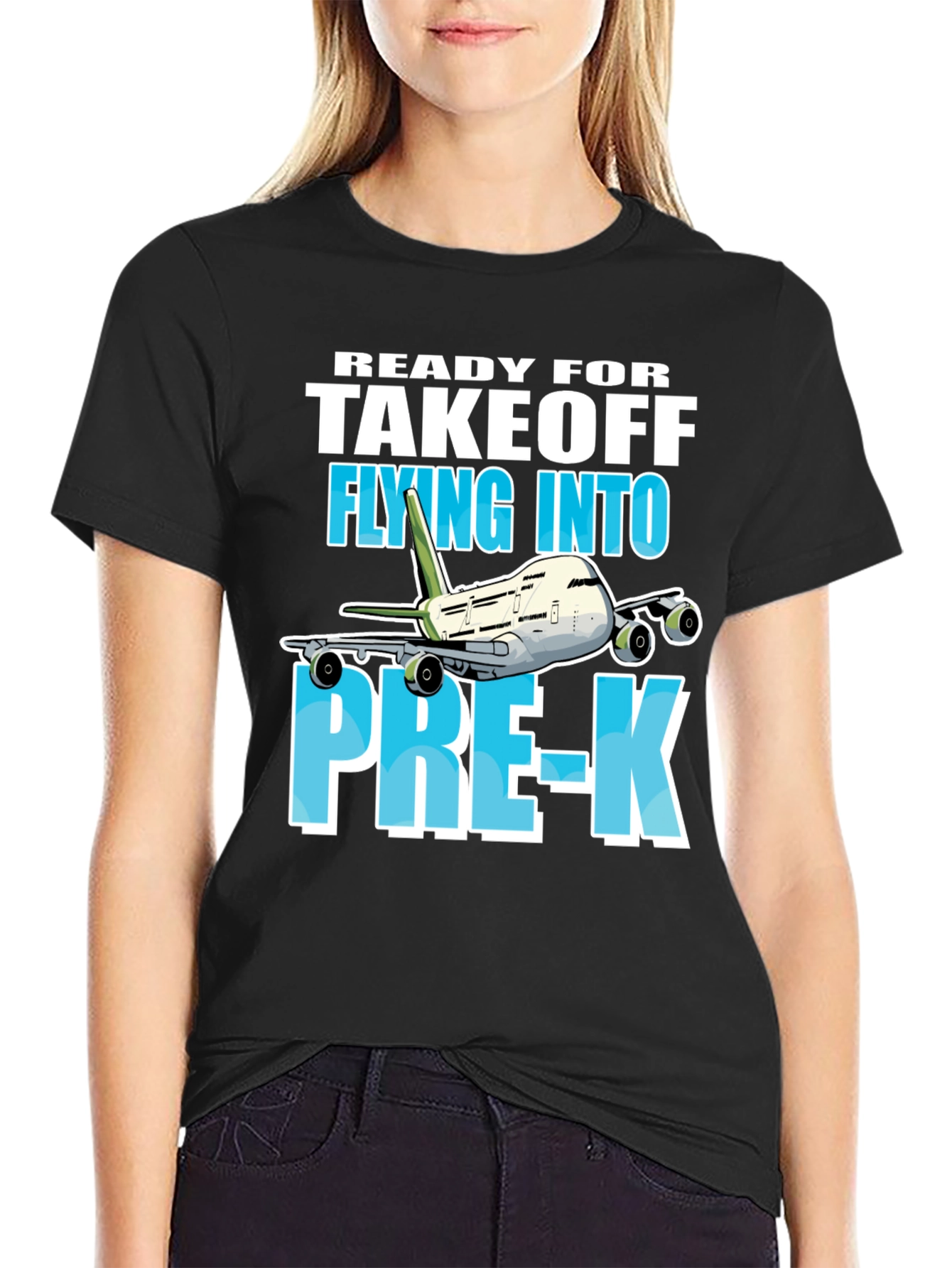 Black Ready for Takeoff Pre-K T-Shirt view 2