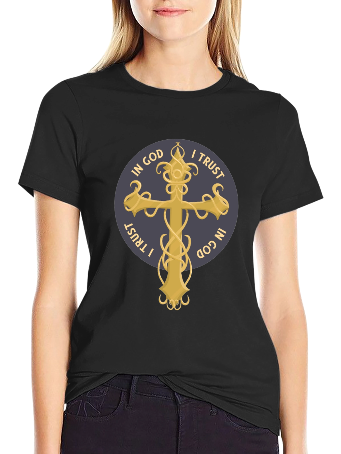 Black Faithful Tee: In God I Trust Graphic T-Shirt view 2