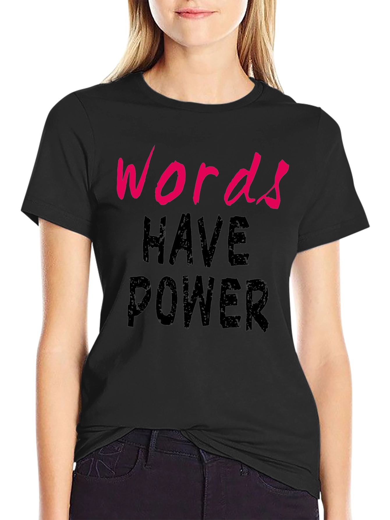 Black Words Have Power Black T-Shirt view 2