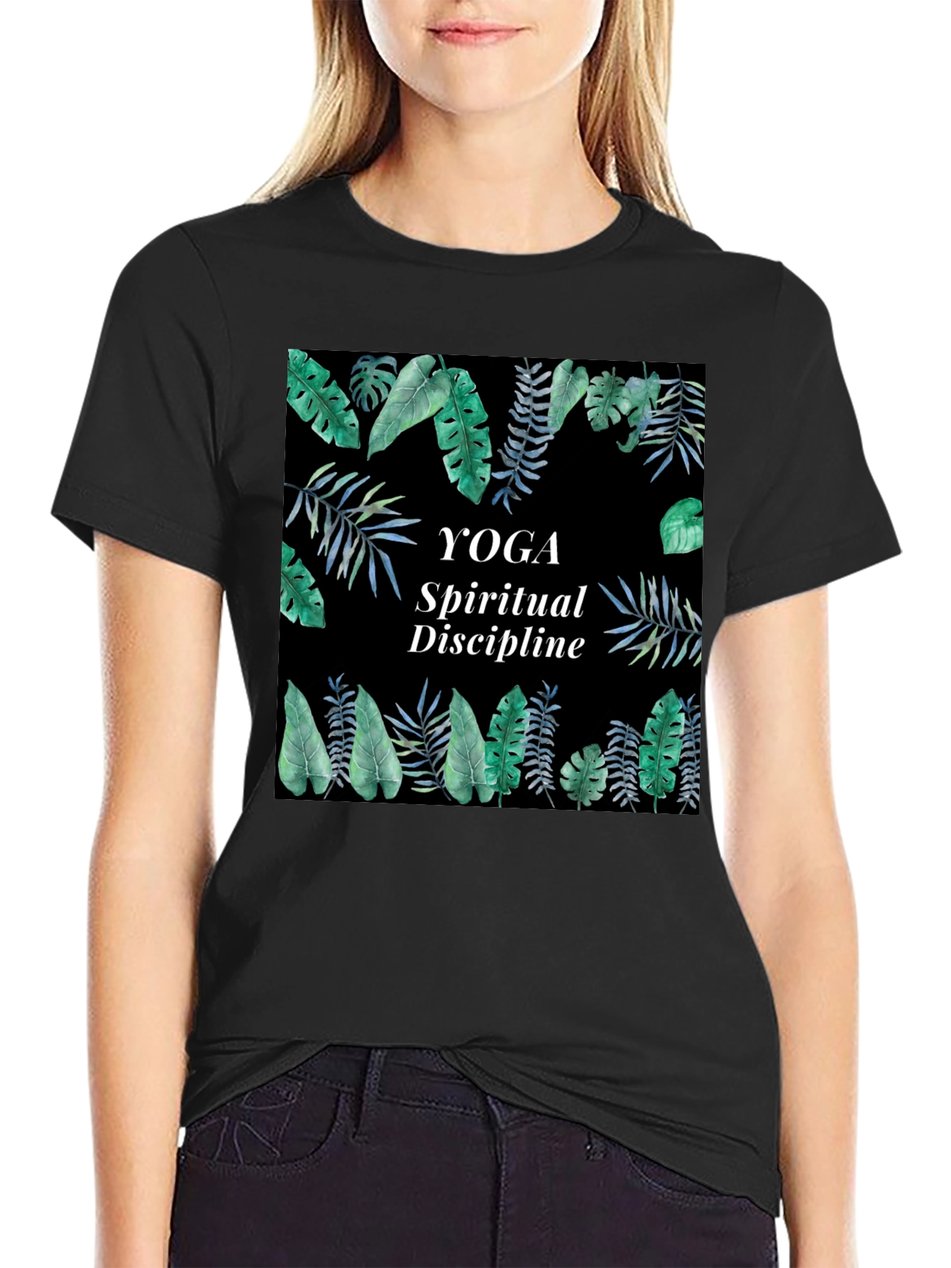 Black Yoga Spiritual Discipline T-Shirt view 2