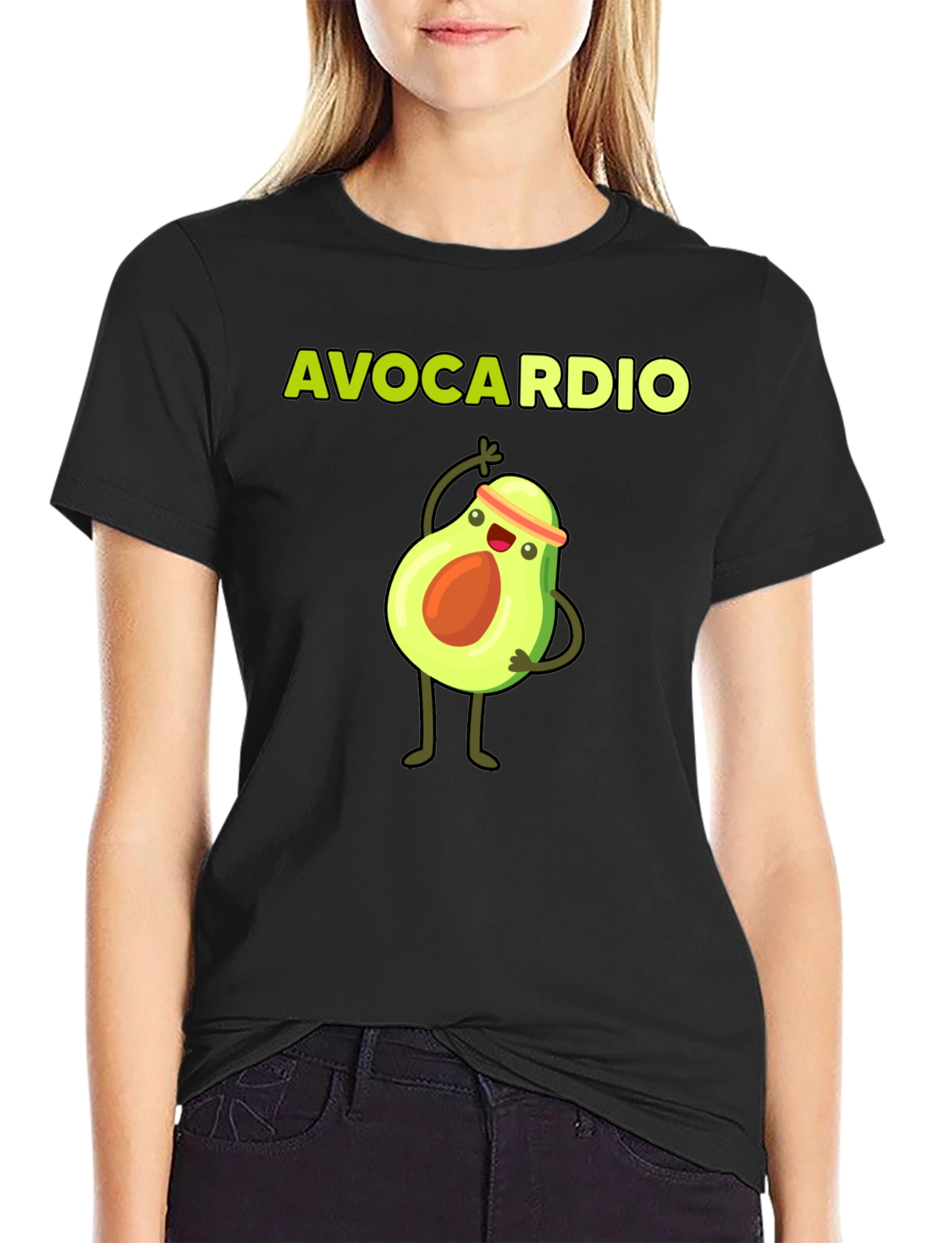 Black Avocardio Funny Workout T-Shirt view 2