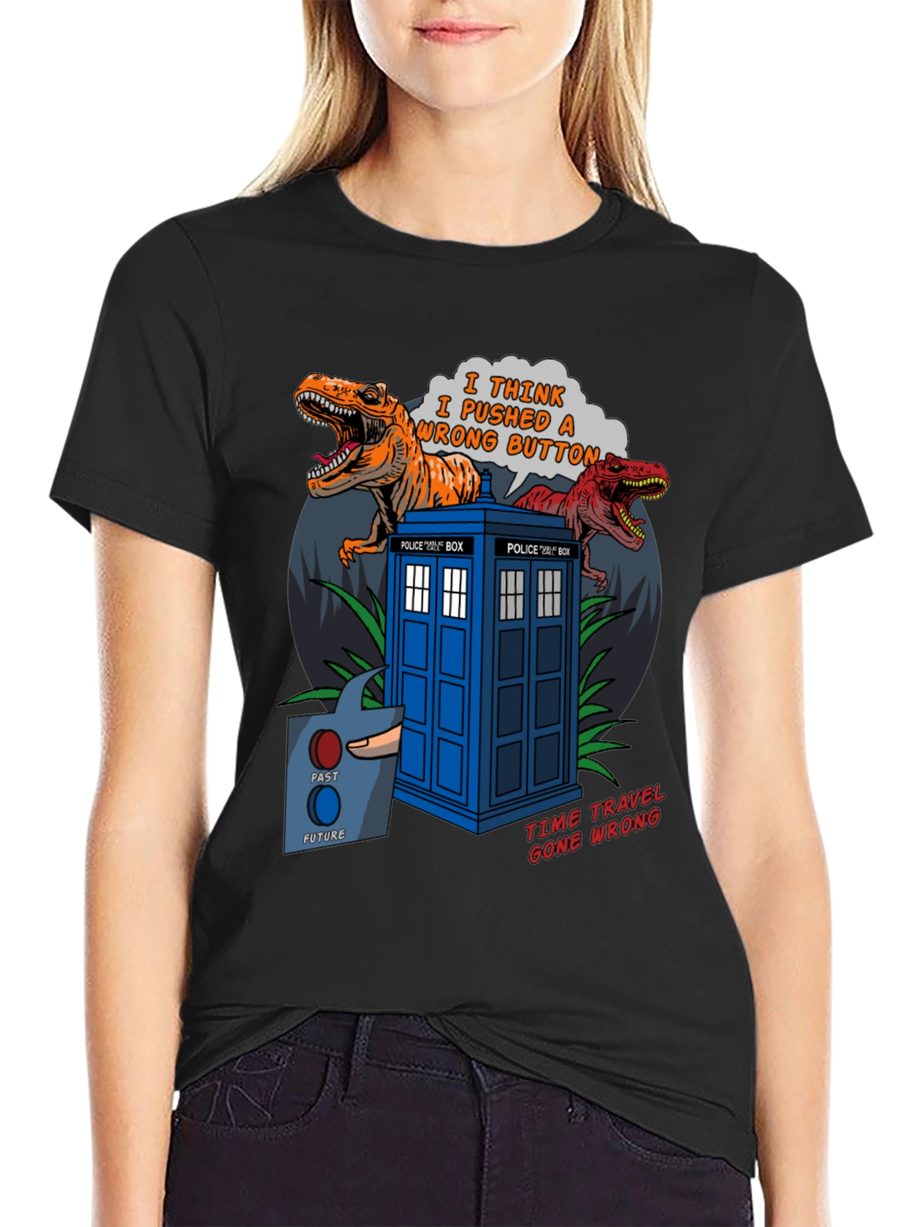 Black Time Travel Gone Wrong T-Shirt view 2