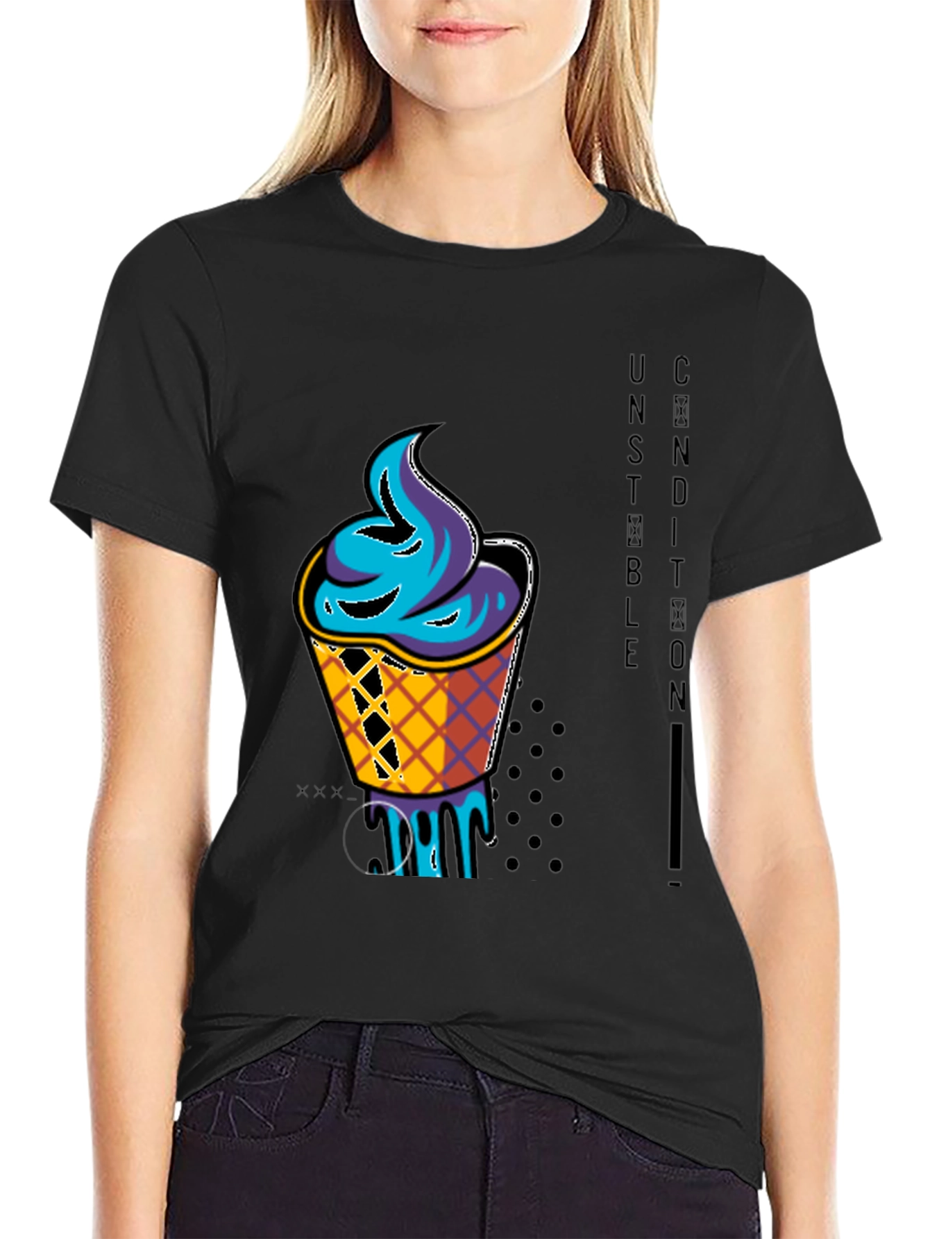 Black Unstable Condition Graphic T-Shirt view 2