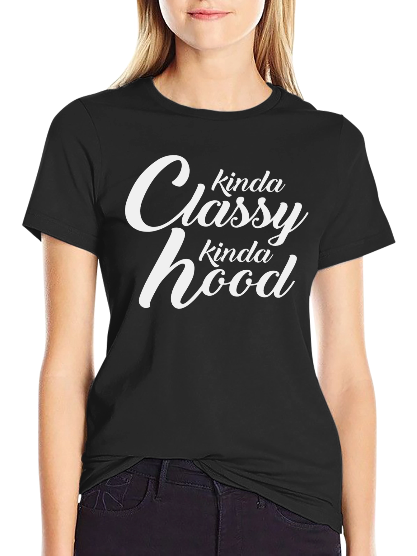 Black Kinda Classy Kinda Hood Graphic Tee view 2