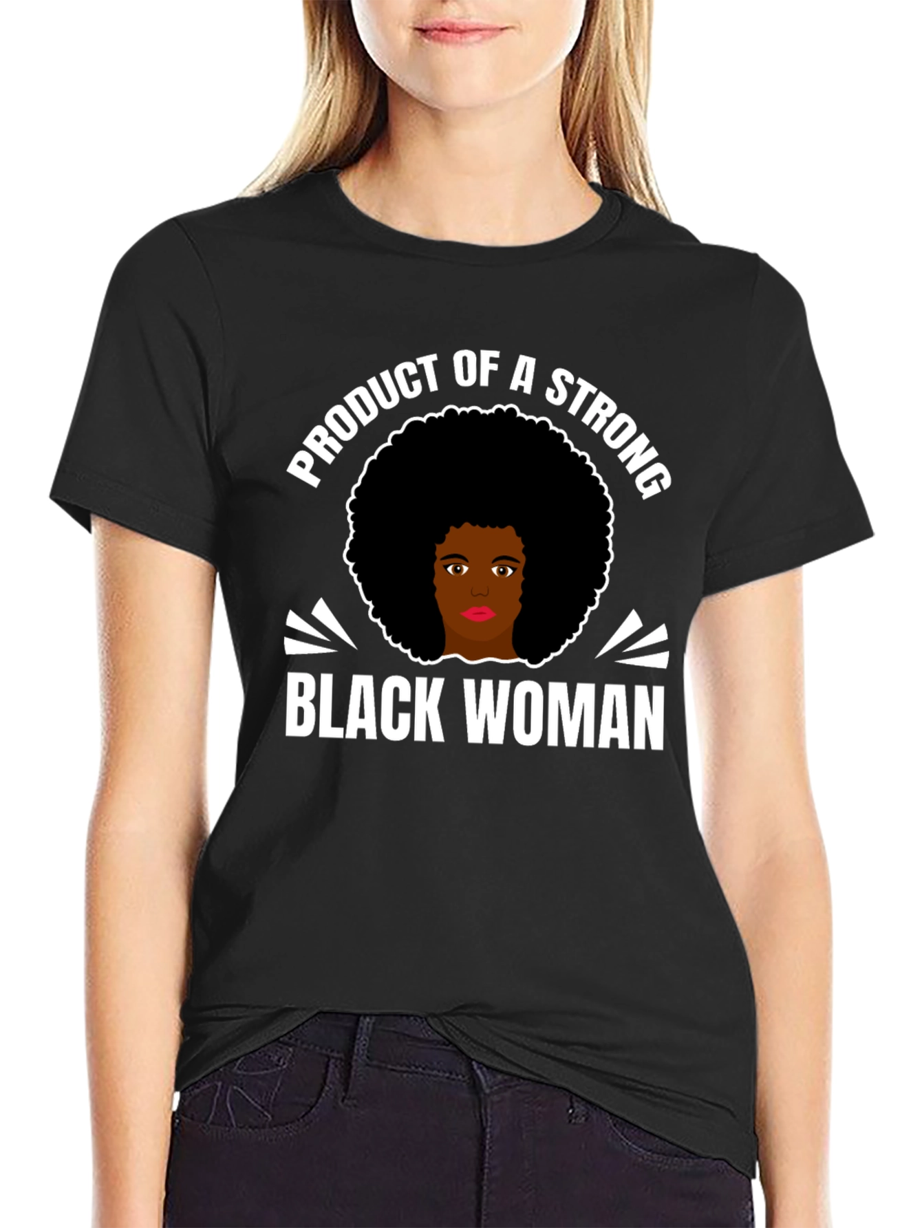 Black Strong Black Woman Graphic T-Shirt view 2