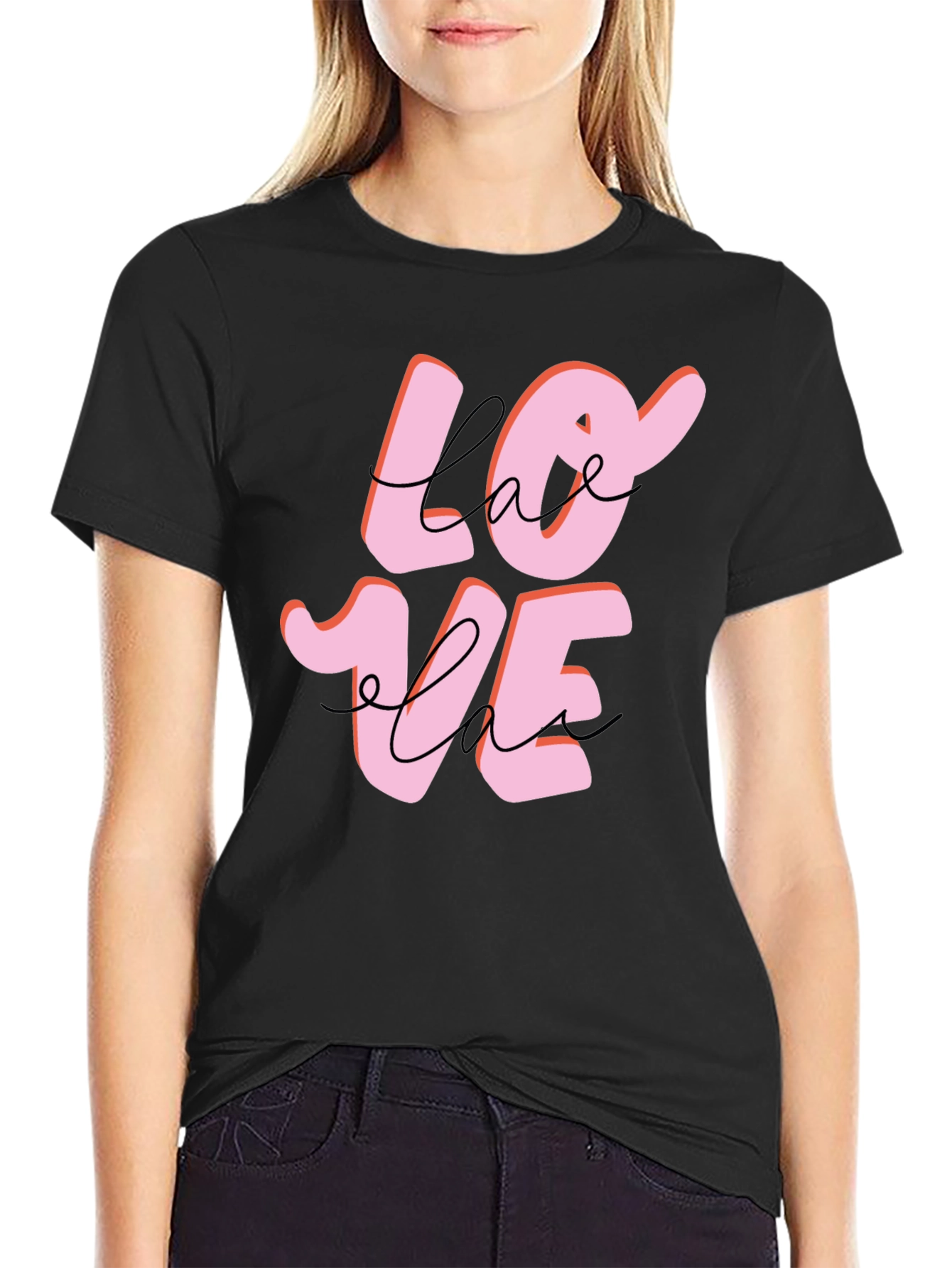 Black Love Graphic Black T-Shirt view 2