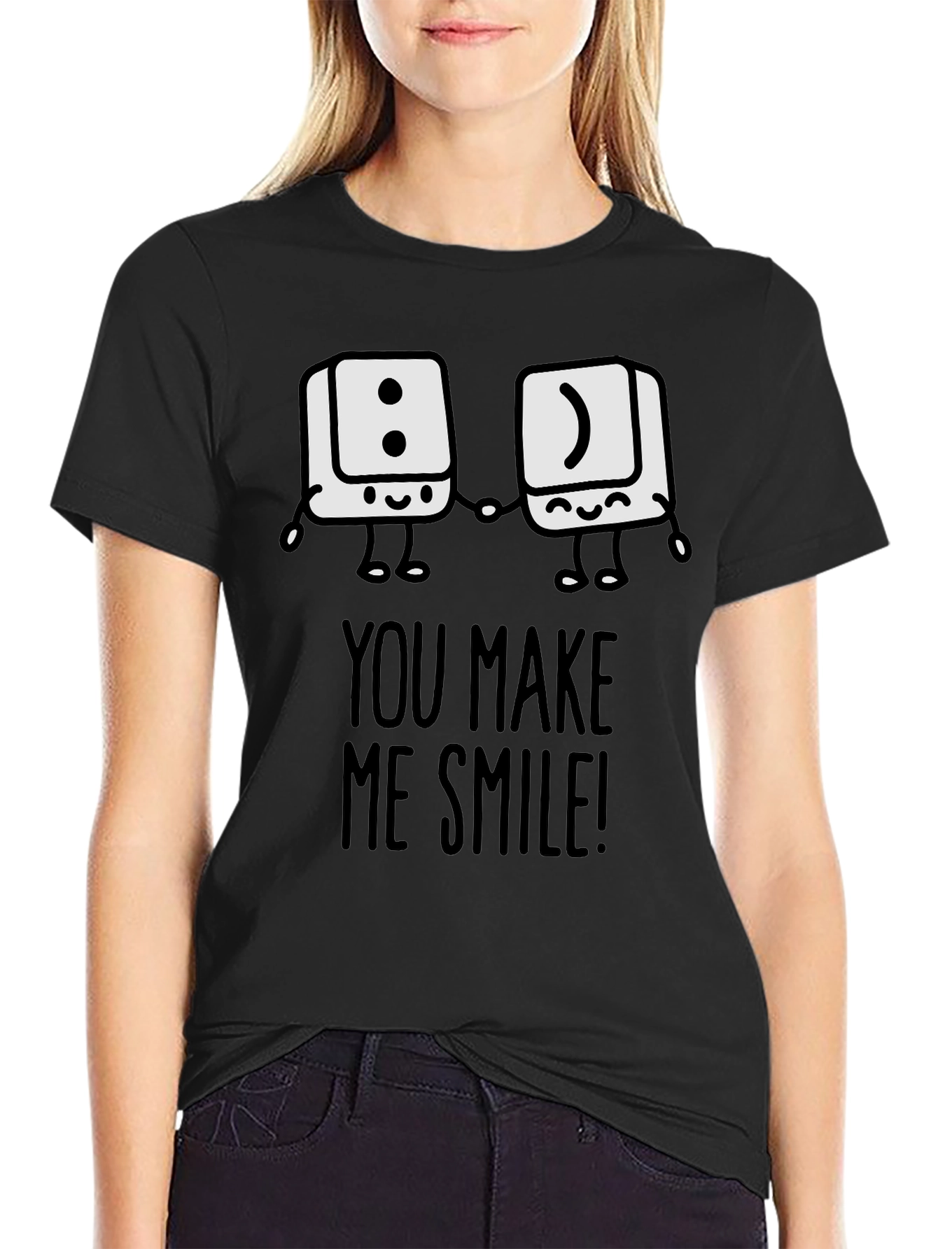 Black You Make Me Smile Graphic T-Shirt view 2