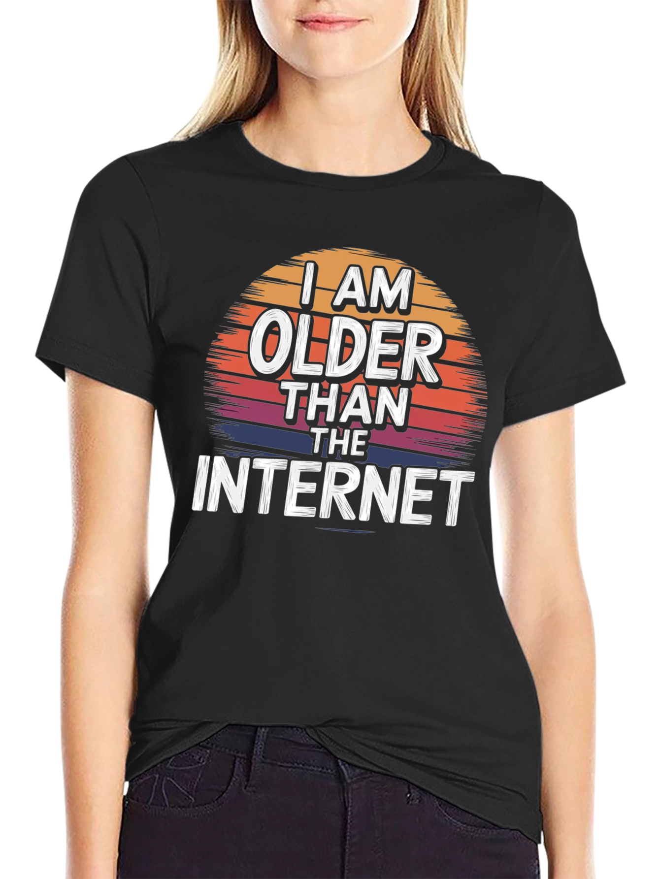 Black I Am Older Than The Internet Black T-Shirt view 2